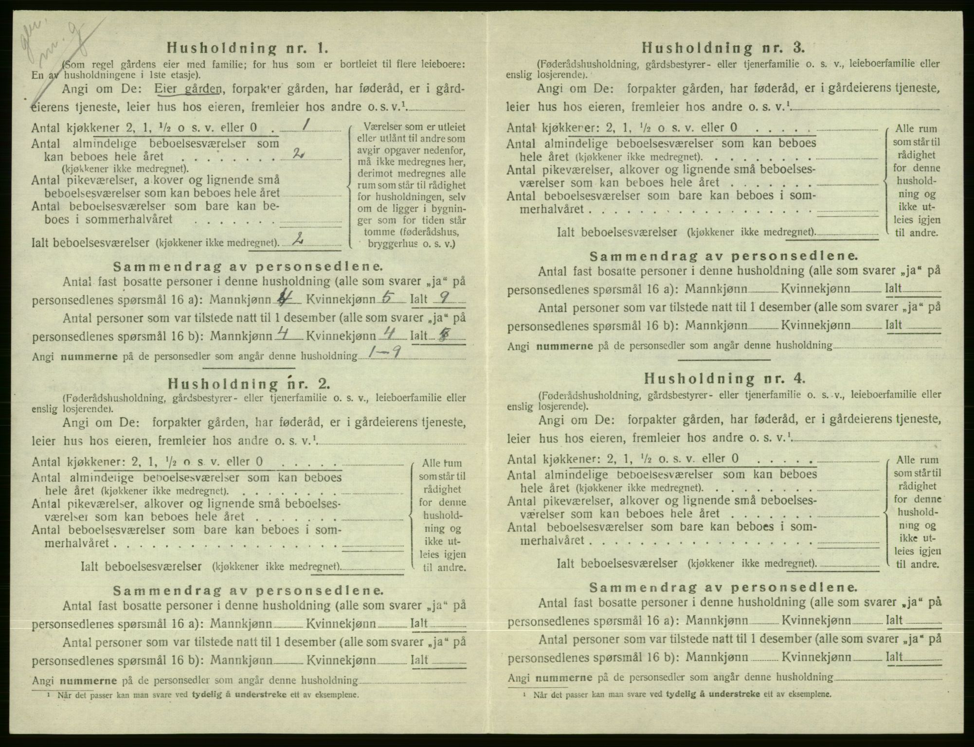 SAB, 1920 census for Voss, 1920, p. 2498