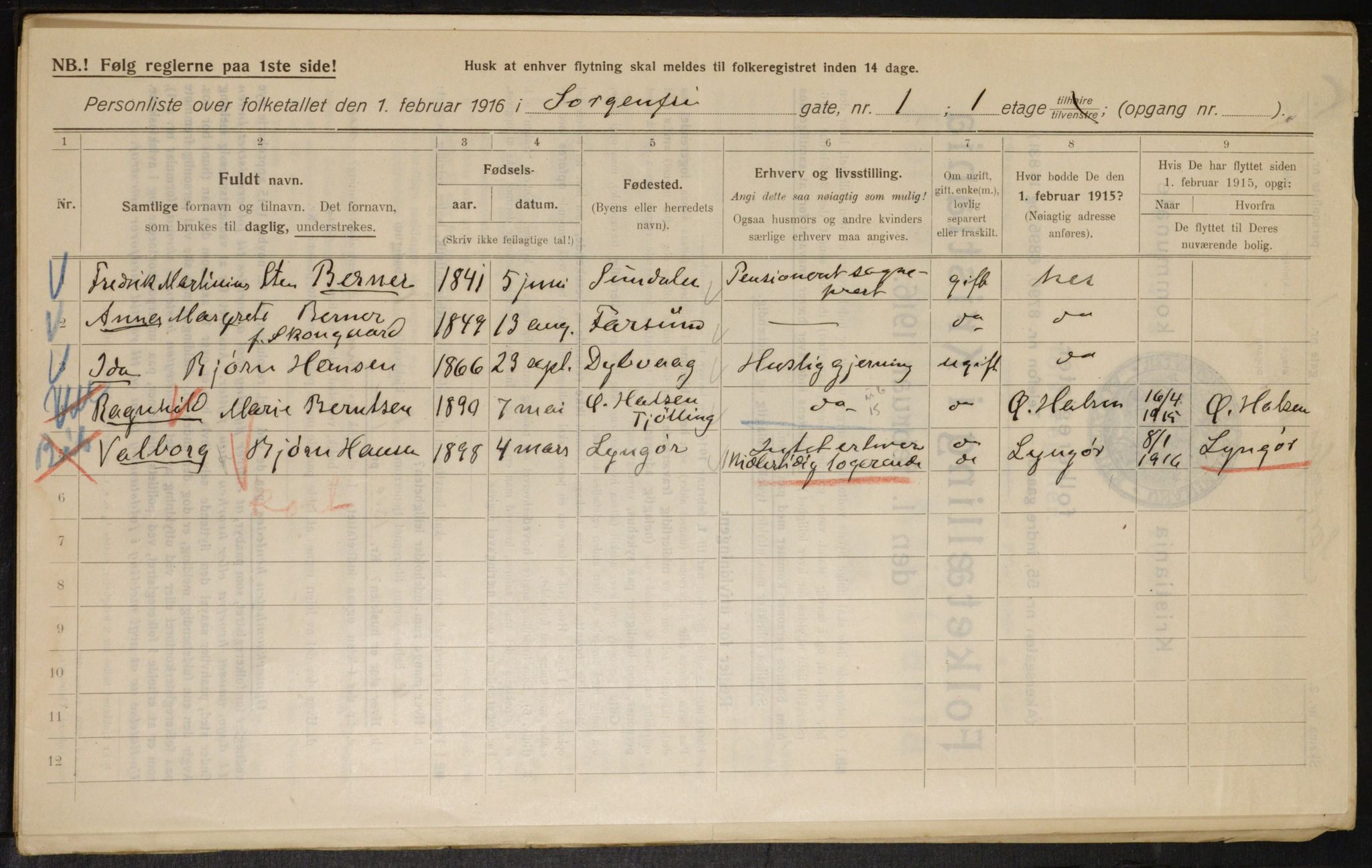 OBA, Municipal Census 1916 for Kristiania, 1916, p. 102275