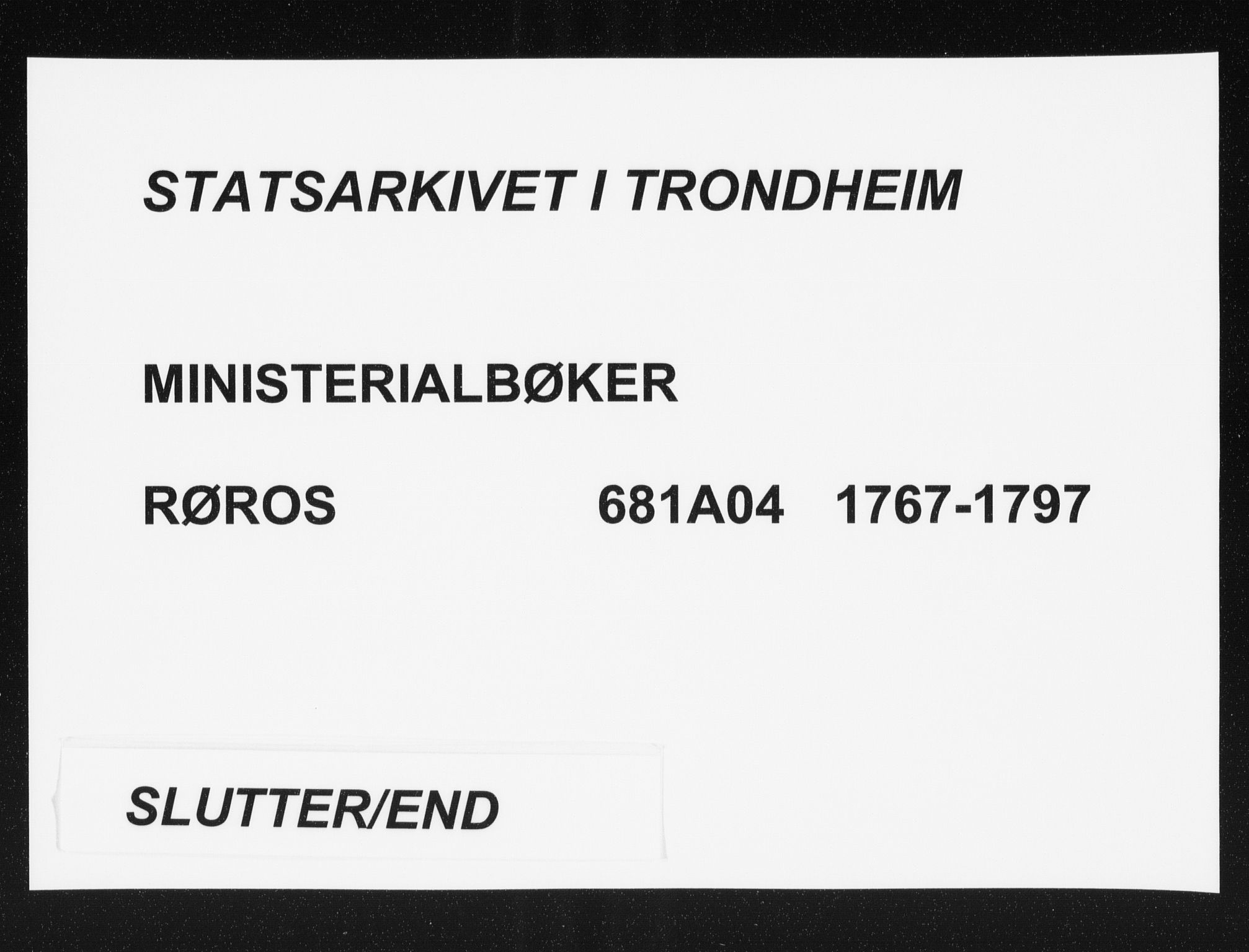 Ministerialprotokoller, klokkerbøker og fødselsregistre - Sør-Trøndelag, SAT/A-1456/681/L0926: Parish register (official) no. 681A04, 1767-1797