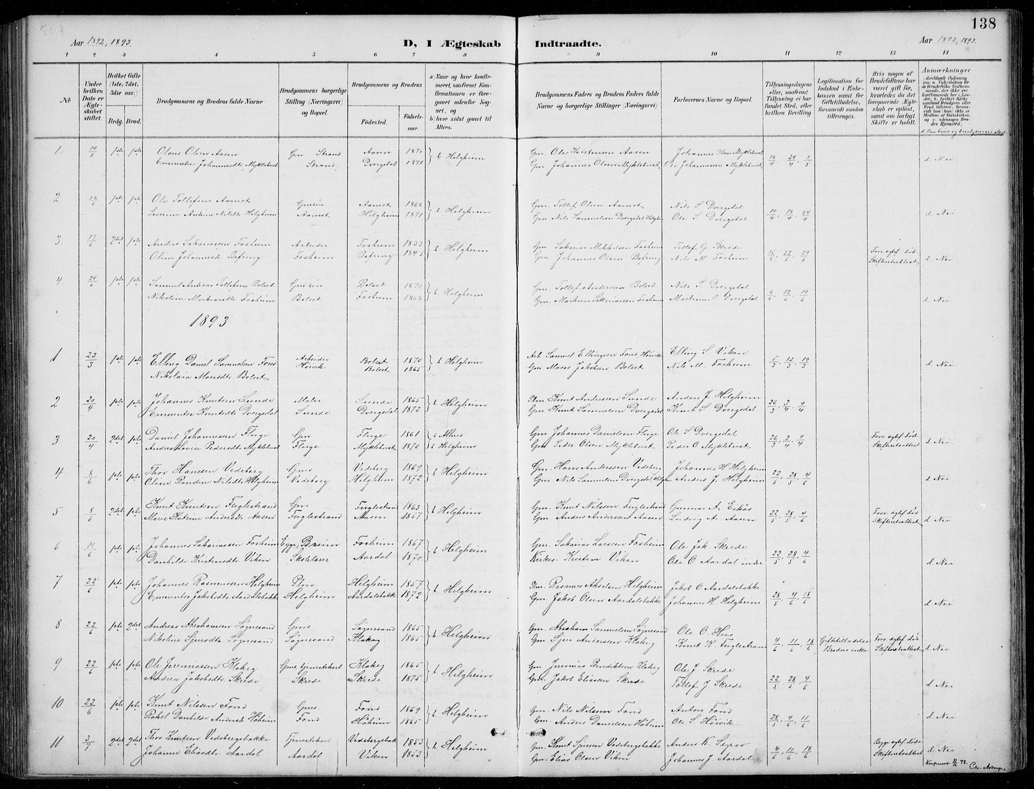 Jølster sokneprestembete, SAB/A-80701/H/Hab/Habb/L0002: Parish register (copy) no. B 2, 1887-1920, p. 138