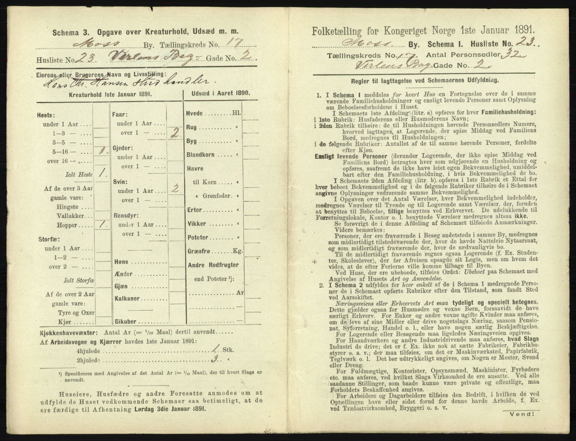 RA, 1891 census for 0104 Moss, 1891, p. 1120