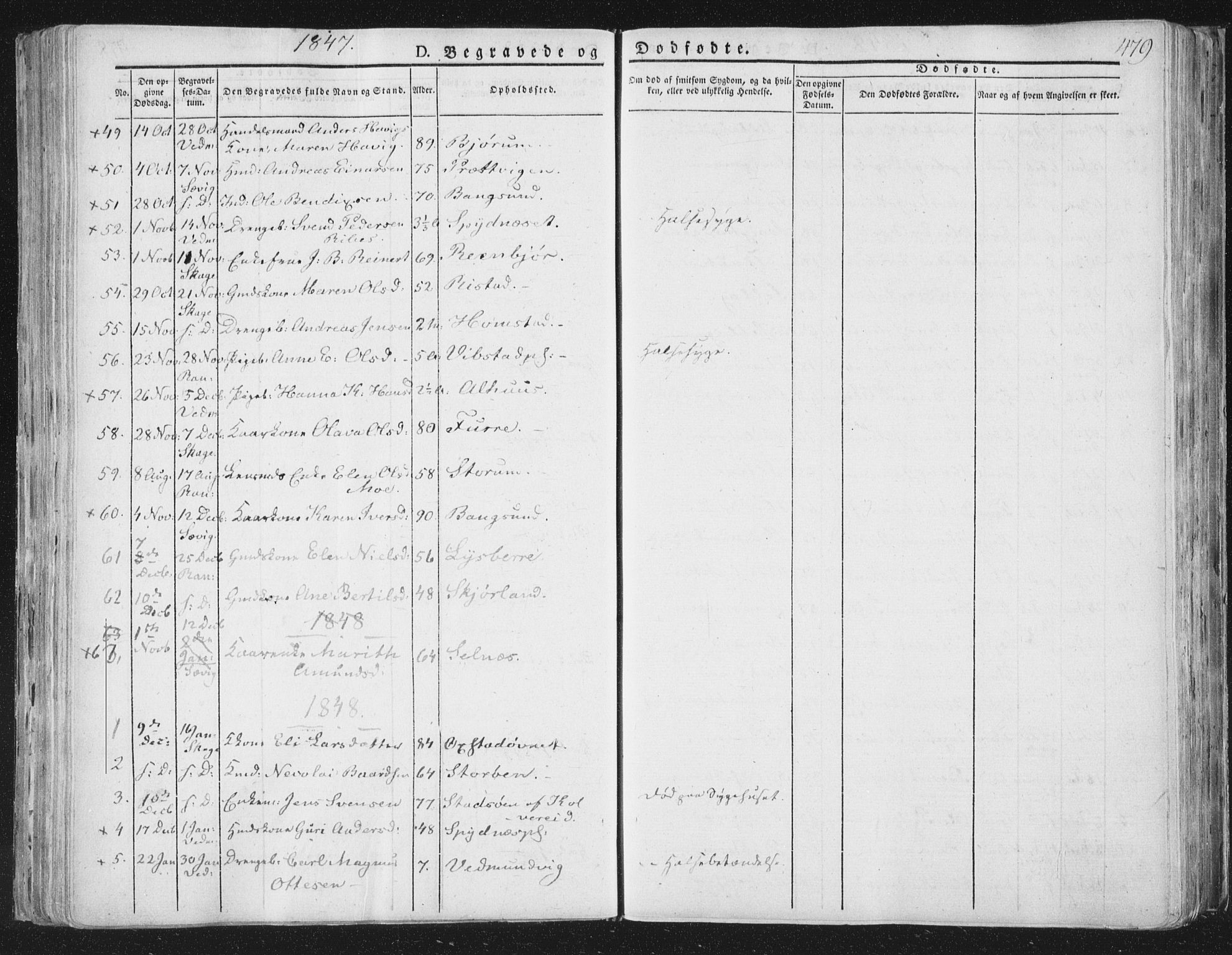 Ministerialprotokoller, klokkerbøker og fødselsregistre - Nord-Trøndelag, AV/SAT-A-1458/764/L0552: Parish register (official) no. 764A07b, 1824-1865, p. 479