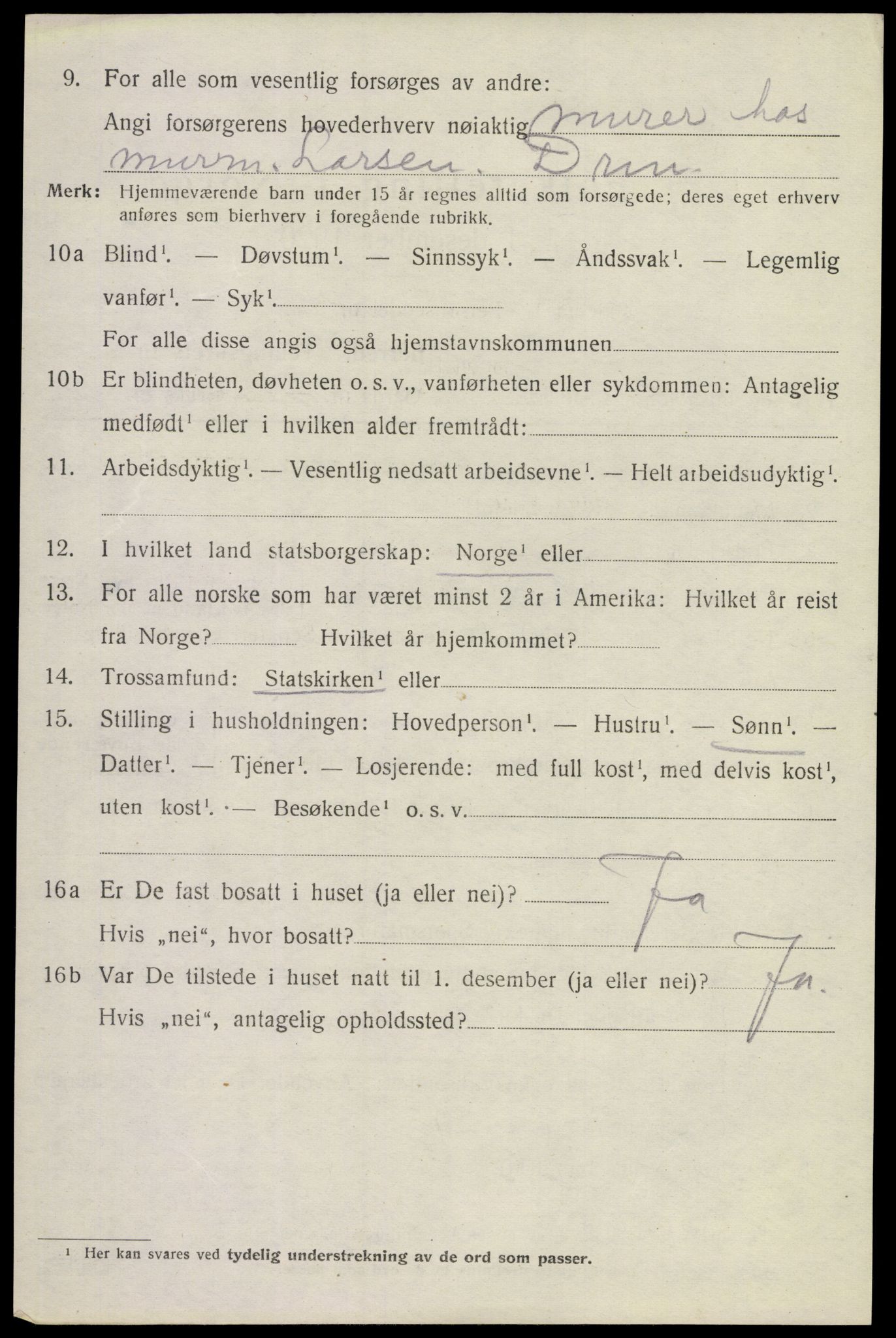 SAKO, 1920 census for Lier, 1920, p. 10589