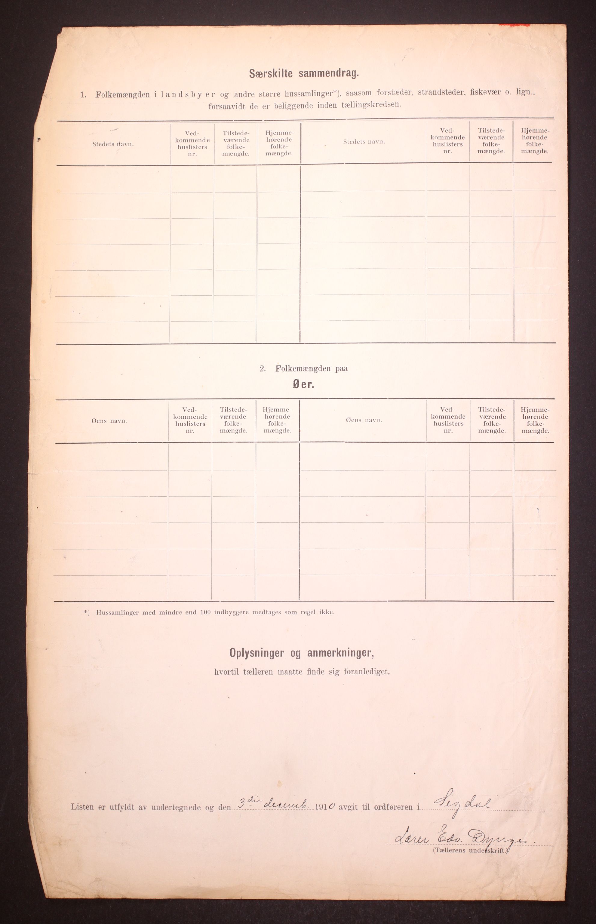 RA, 1910 census for Sigdal, 1910, p. 45