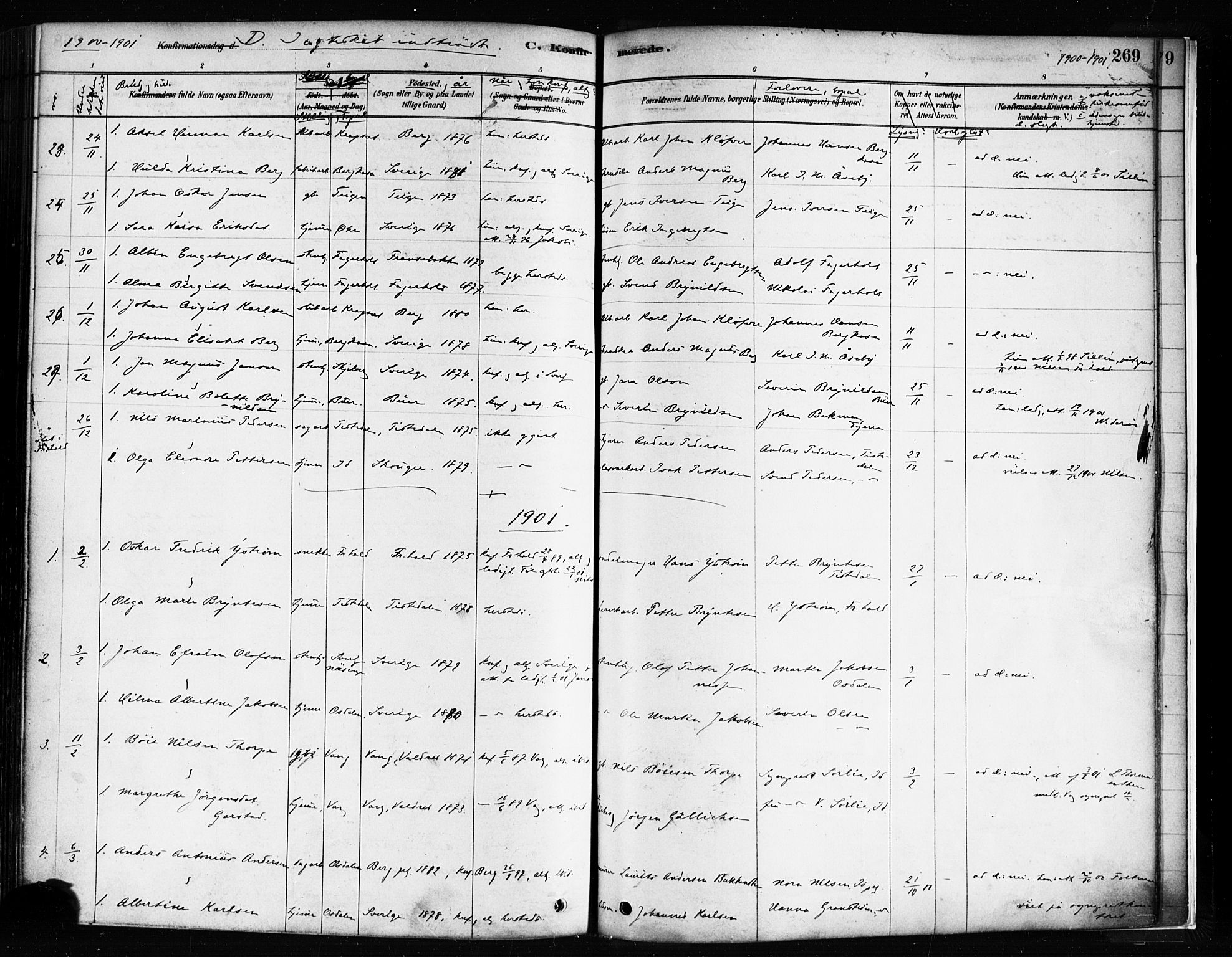 Idd prestekontor Kirkebøker, SAO/A-10911/F/Fc/L0006a: Parish register (official) no. III 6A, 1878-1903, p. 269