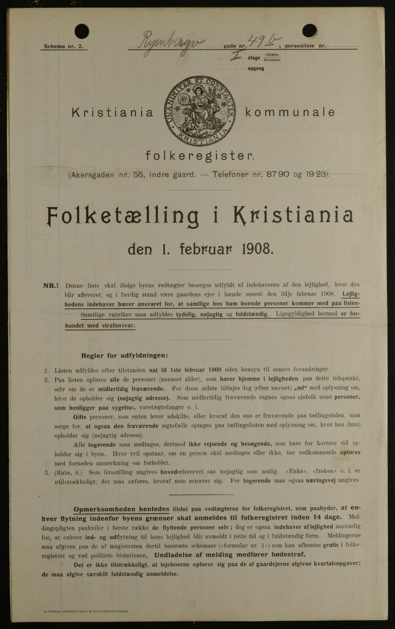 OBA, Municipal Census 1908 for Kristiania, 1908, p. 77336