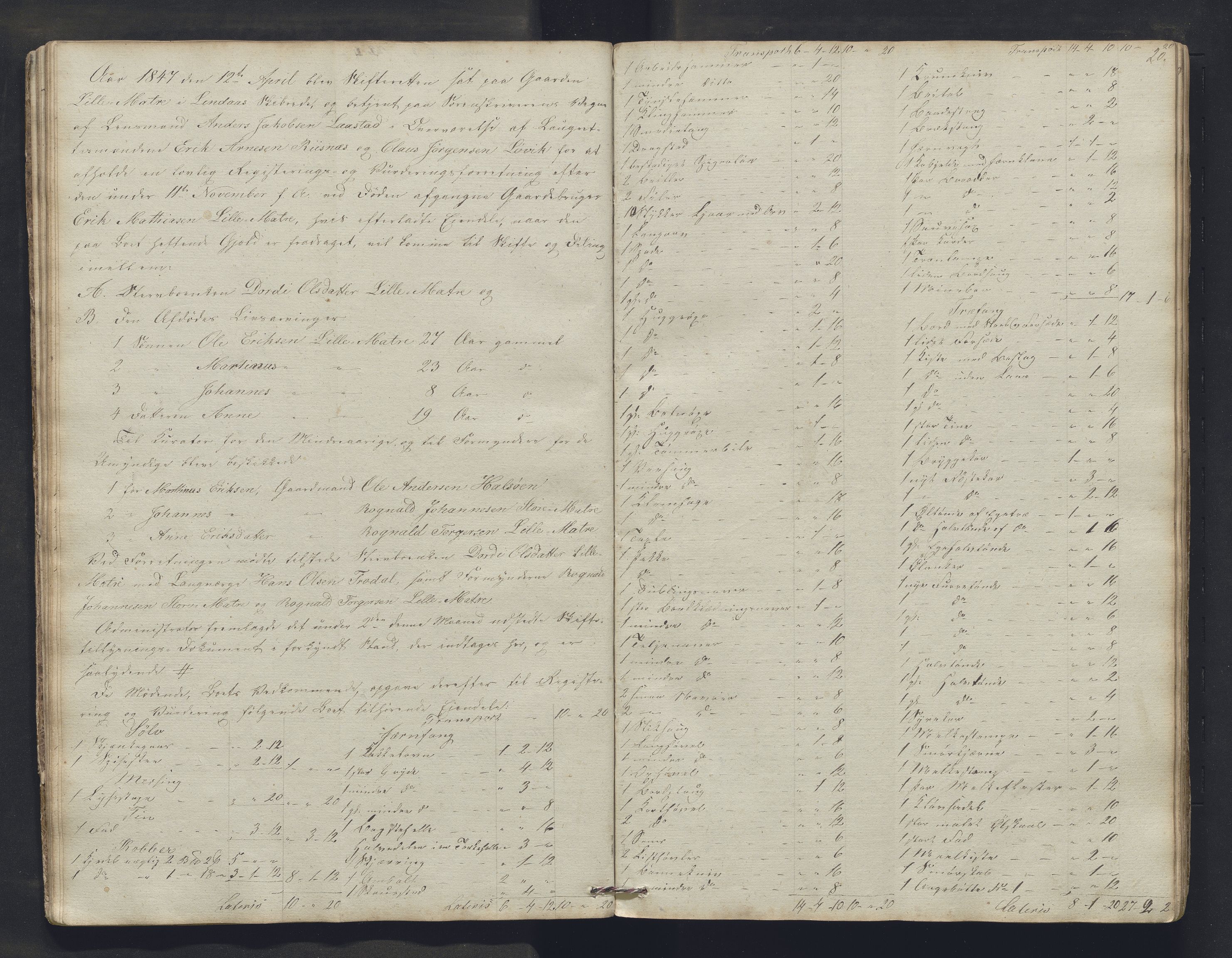 Nordhordland sorenskrivar, AV/SAB-A-2901/1/H/Hb/L0015: Registreringsprotokollar, 1846-1850, p. 20