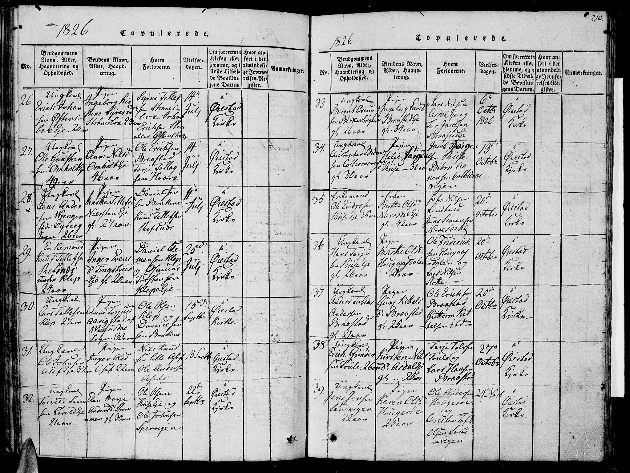 Øyestad sokneprestkontor, AV/SAK-1111-0049/F/Fb/L0003: Parish register (copy) no. B 3, 1816-1827, p. 210