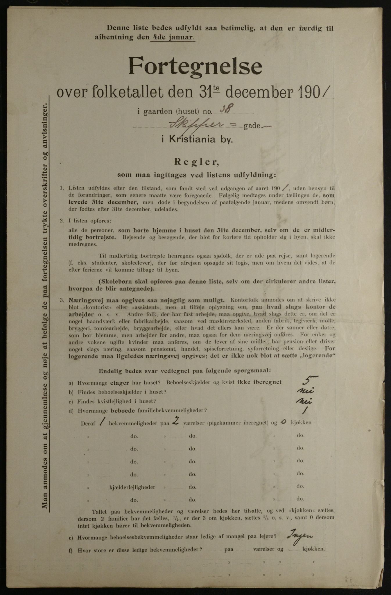 OBA, Municipal Census 1901 for Kristiania, 1901, p. 14764