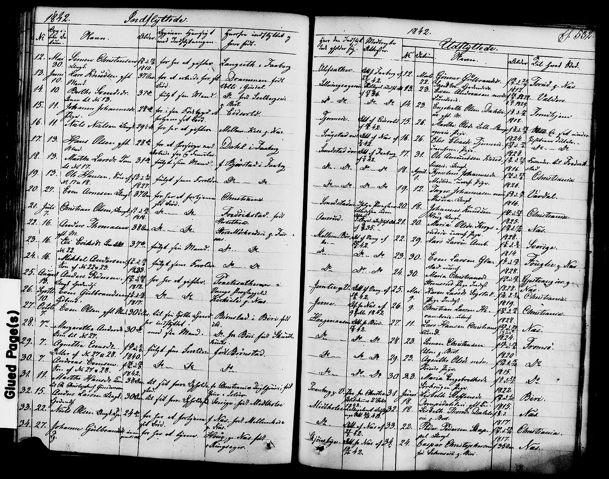 Ringsaker prestekontor, AV/SAH-PREST-014/K/Ka/L0008: Parish register (official) no. 8, 1837-1850, p. 532