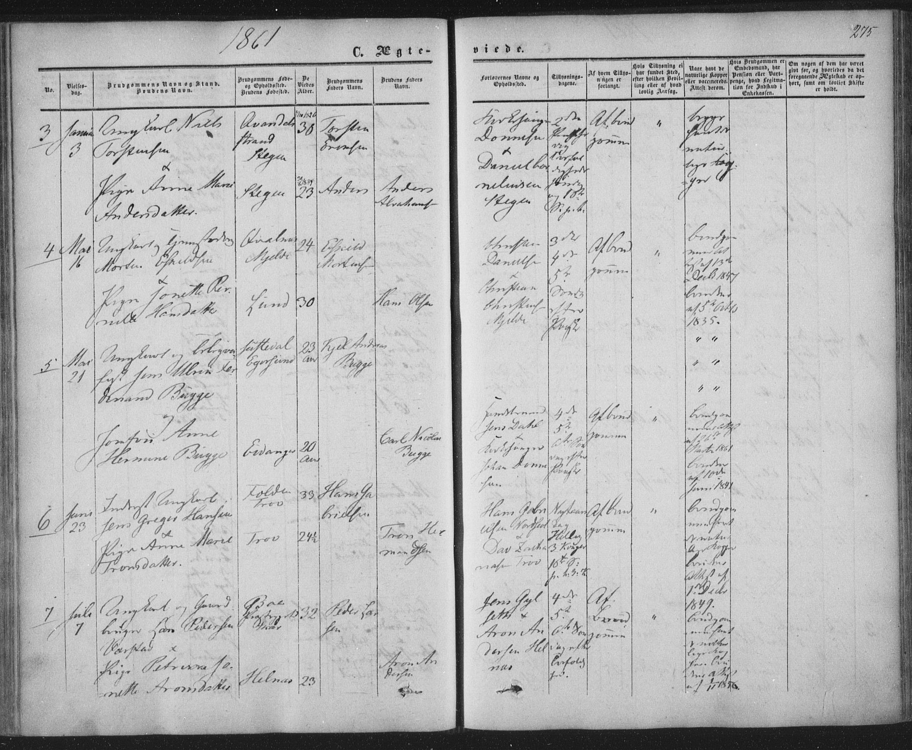 Ministerialprotokoller, klokkerbøker og fødselsregistre - Nordland, AV/SAT-A-1459/855/L0800: Parish register (official) no. 855A08, 1852-1864, p. 275