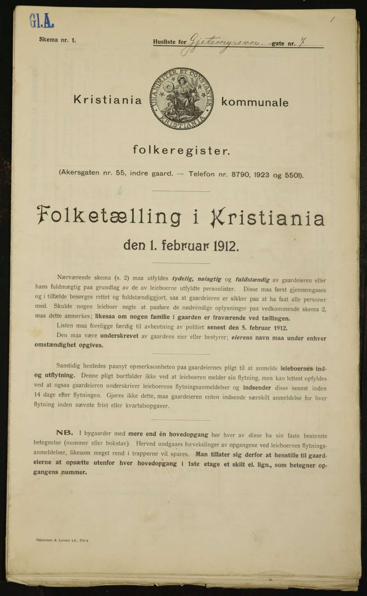 OBA, Municipal Census 1912 for Kristiania, 1912, p. 28571