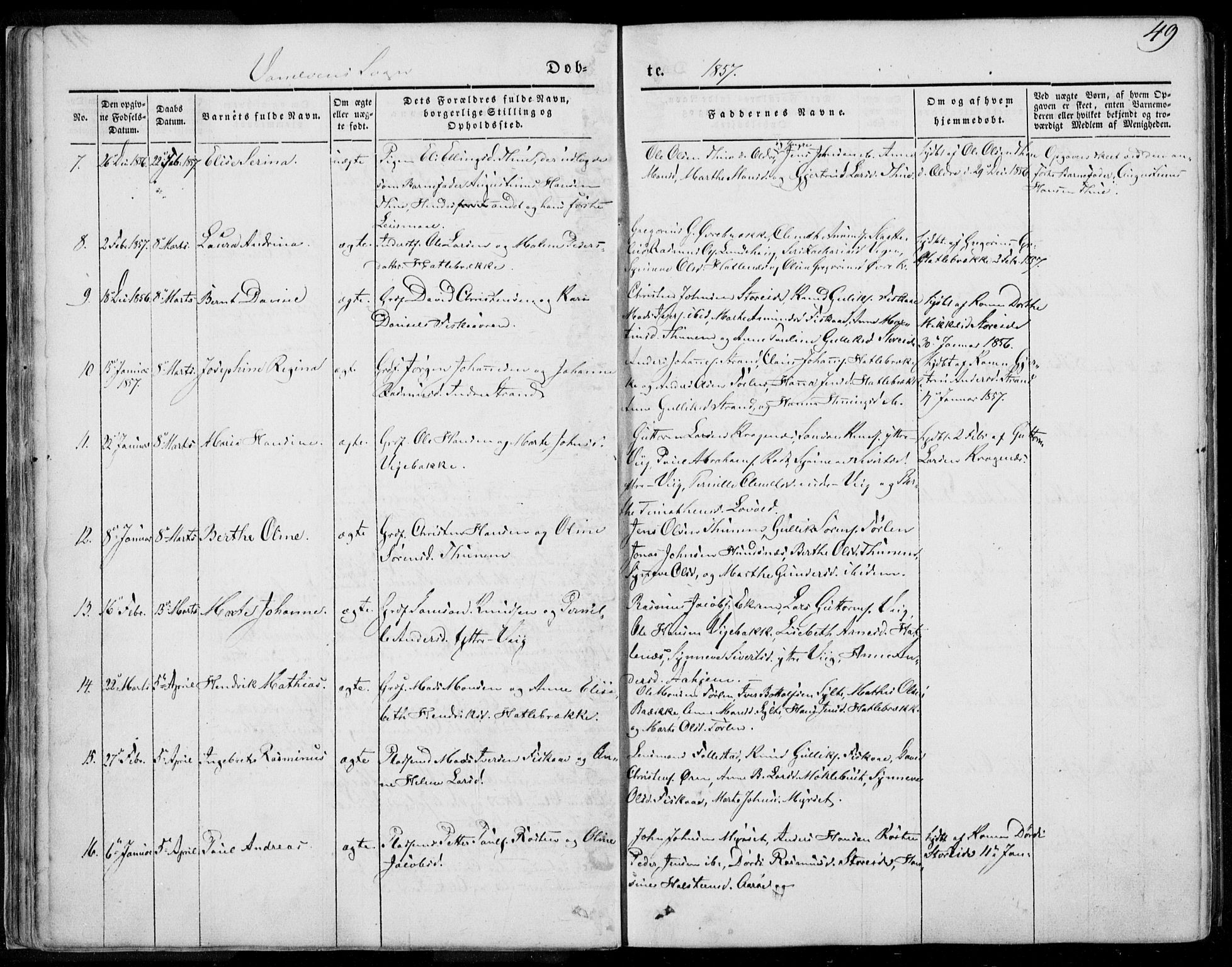 Ministerialprotokoller, klokkerbøker og fødselsregistre - Møre og Romsdal, SAT/A-1454/501/L0006: Parish register (official) no. 501A06, 1844-1868, p. 49