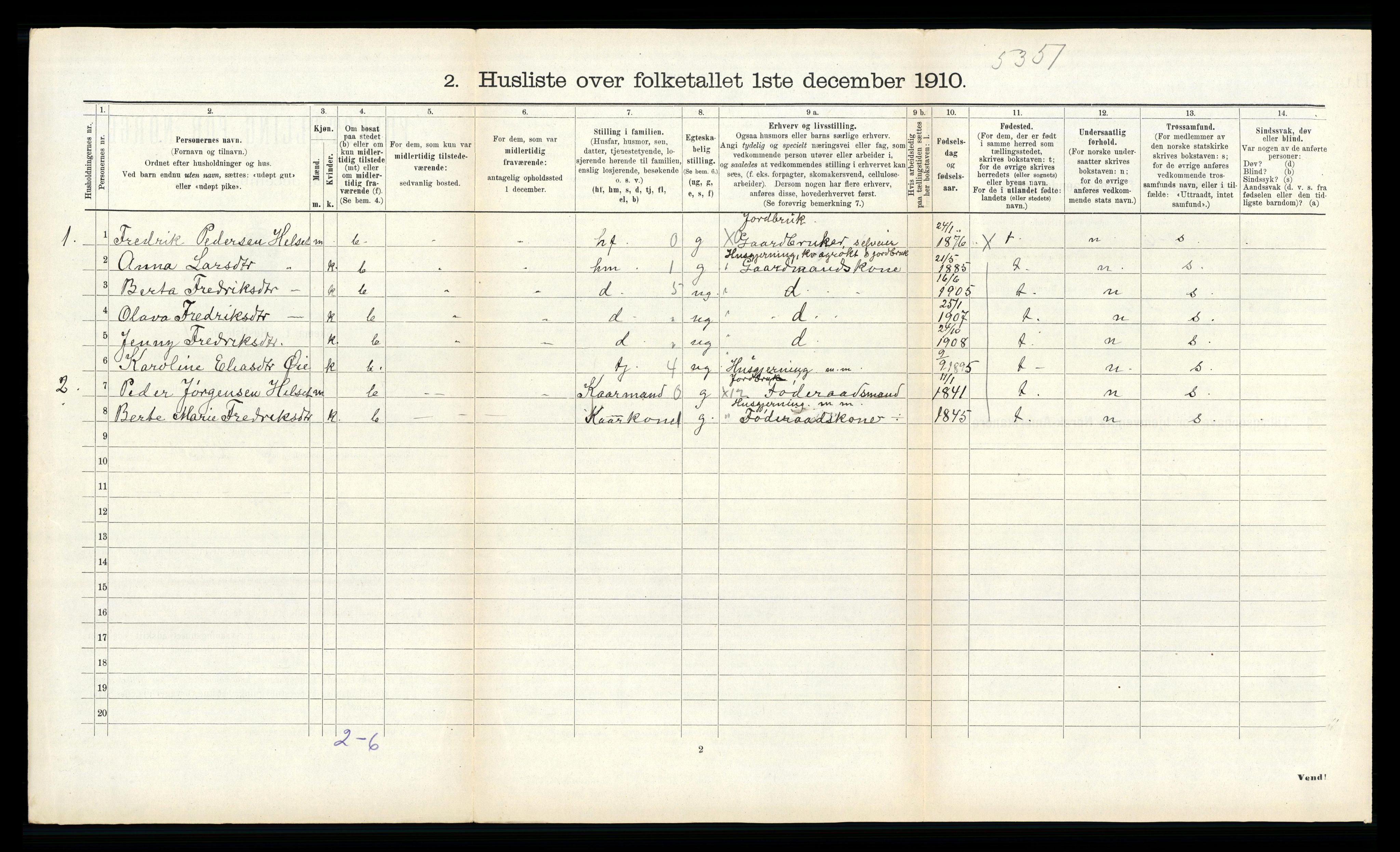 RA, 1910 census for Sunnylven, 1910, p. 151