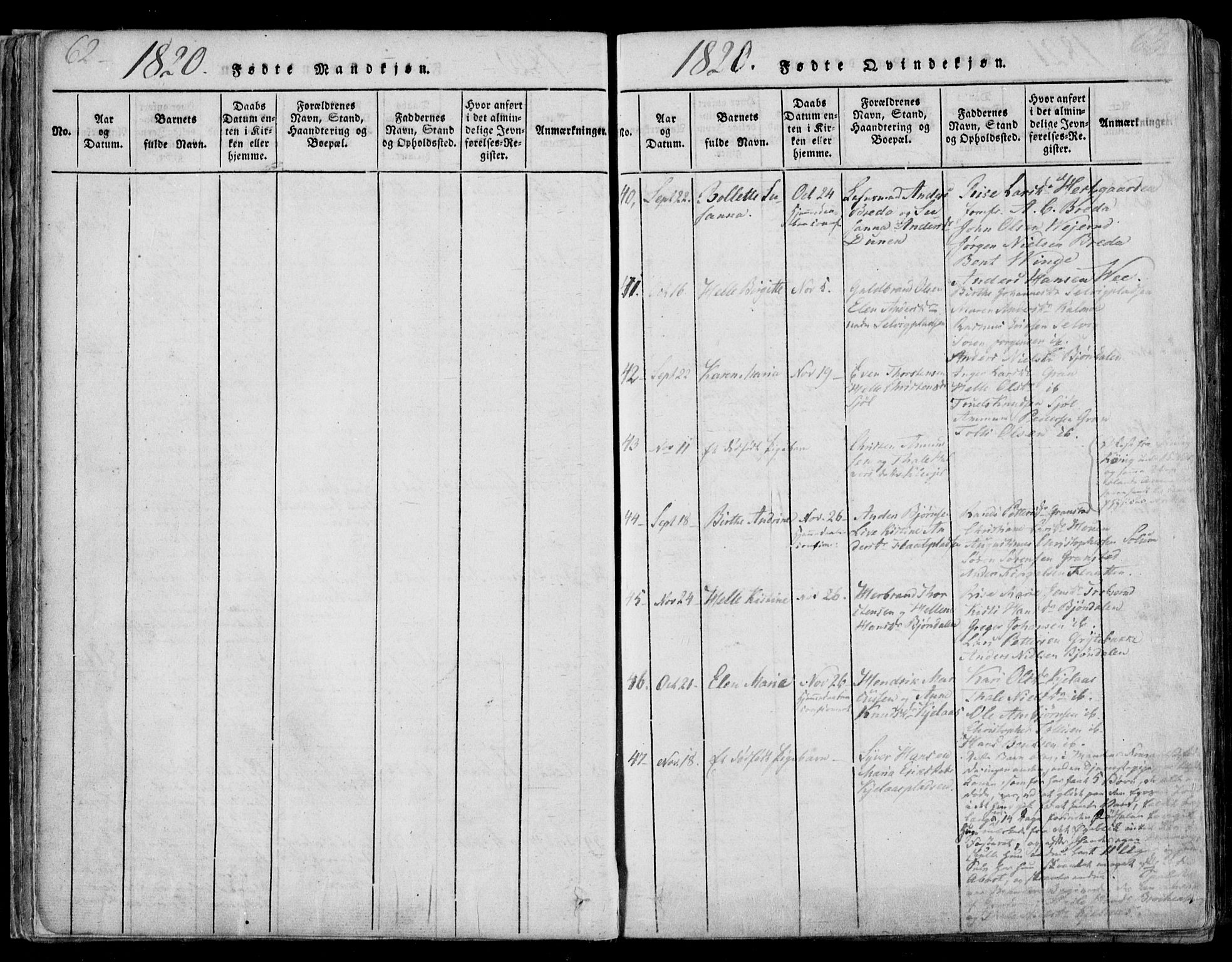 Sande Kirkebøker, SAKO/A-53/F/Fa/L0003: Parish register (official) no. 3, 1814-1847, p. 62-63