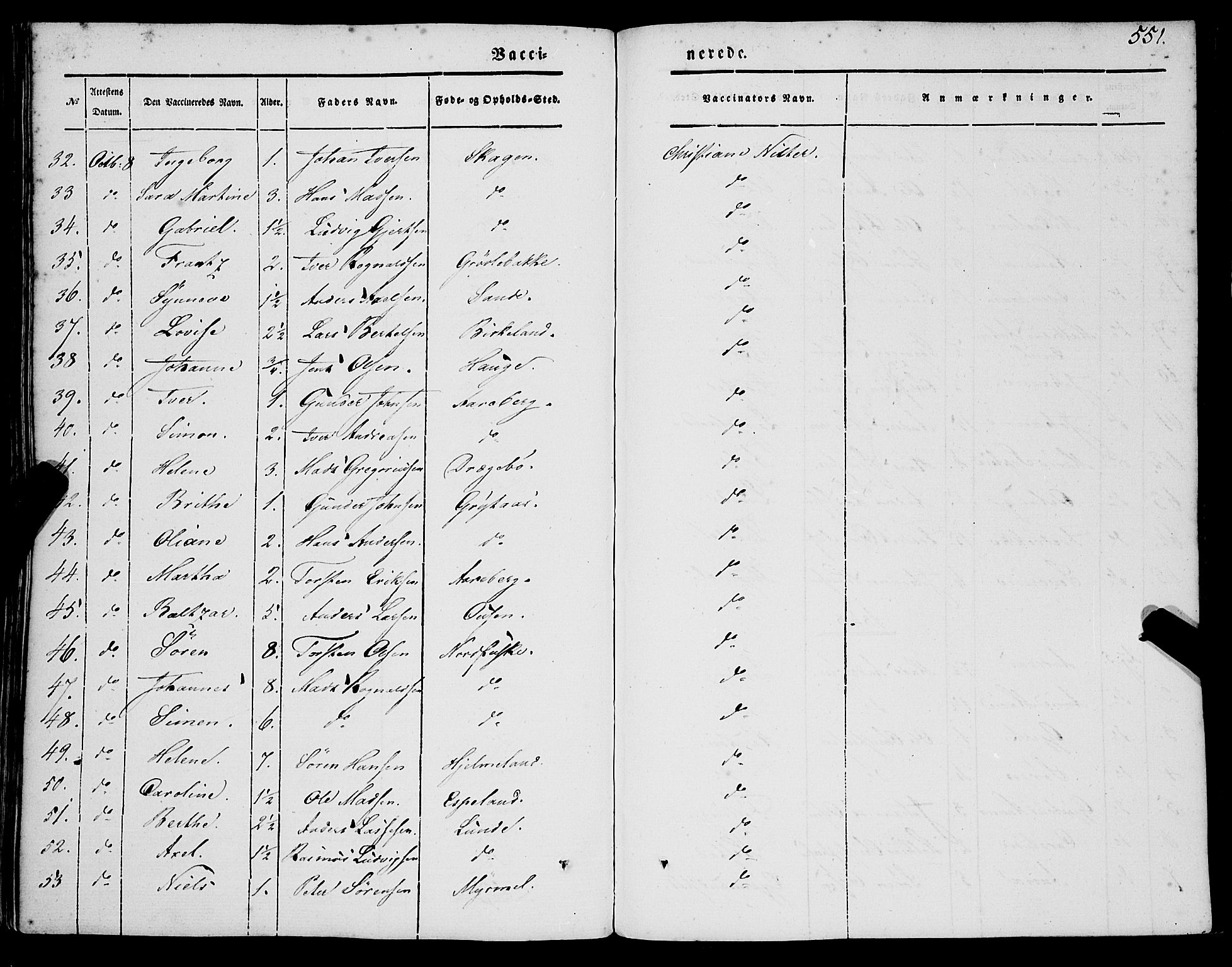 Gaular sokneprestembete, AV/SAB-A-80001/H/Haa: Parish register (official) no. A 4II, 1841-1859, p. 551