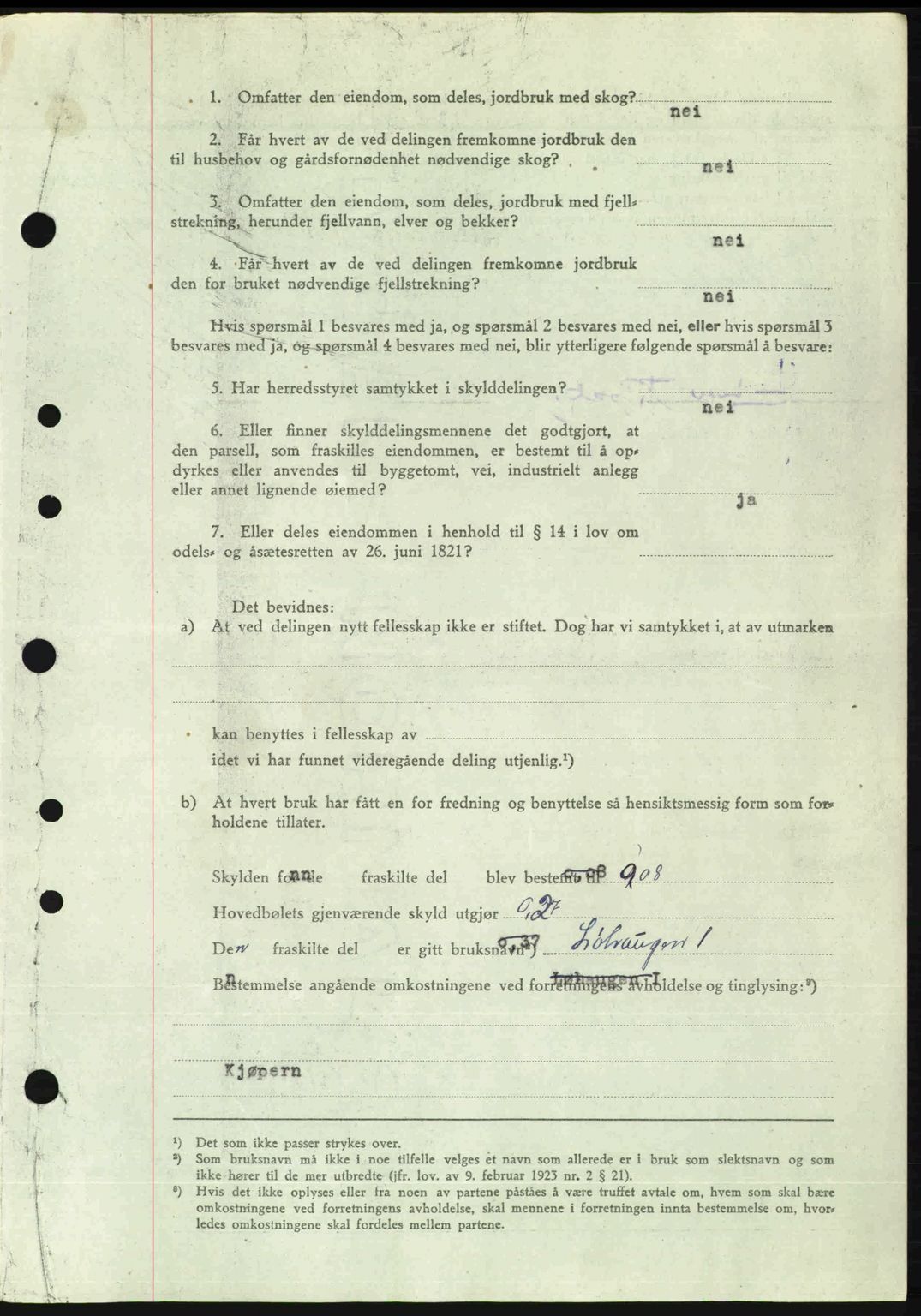 Nordre Sunnmøre sorenskriveri, AV/SAT-A-0006/1/2/2C/2Ca: Mortgage book no. A24, 1947-1947, Diary no: : 887/1947