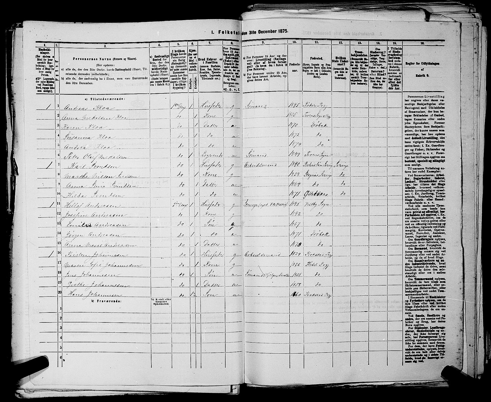 RA, 1875 census for 0203B Drøbak/Drøbak, 1875, p. 210