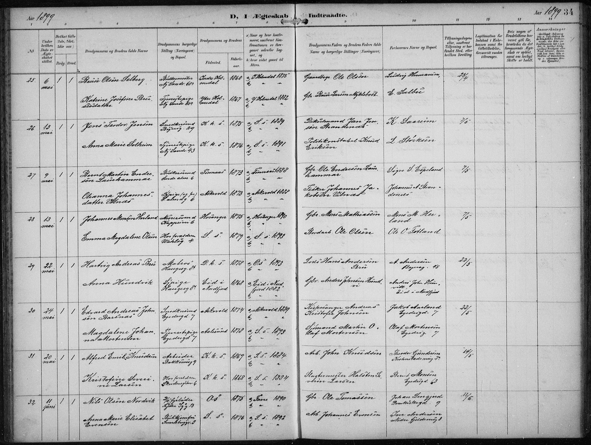 Sandviken Sokneprestembete, AV/SAB-A-77601/H/Ha/L0014: Parish register (official) no. D 1, 1896-1911, p. 34