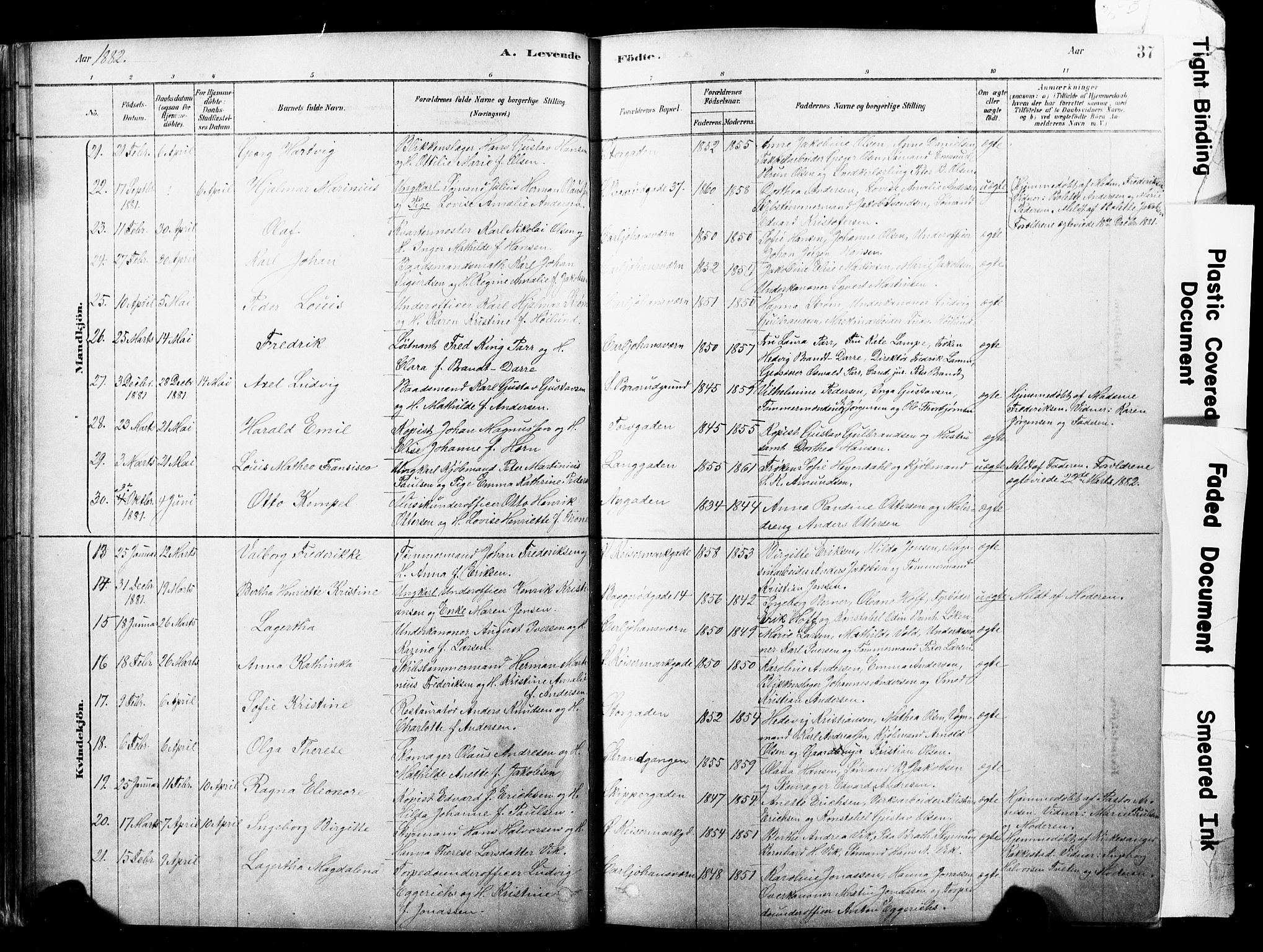 Horten kirkebøker, AV/SAKO-A-348/F/Fa/L0003: Parish register (official) no. 3, 1878-1887, p. 37