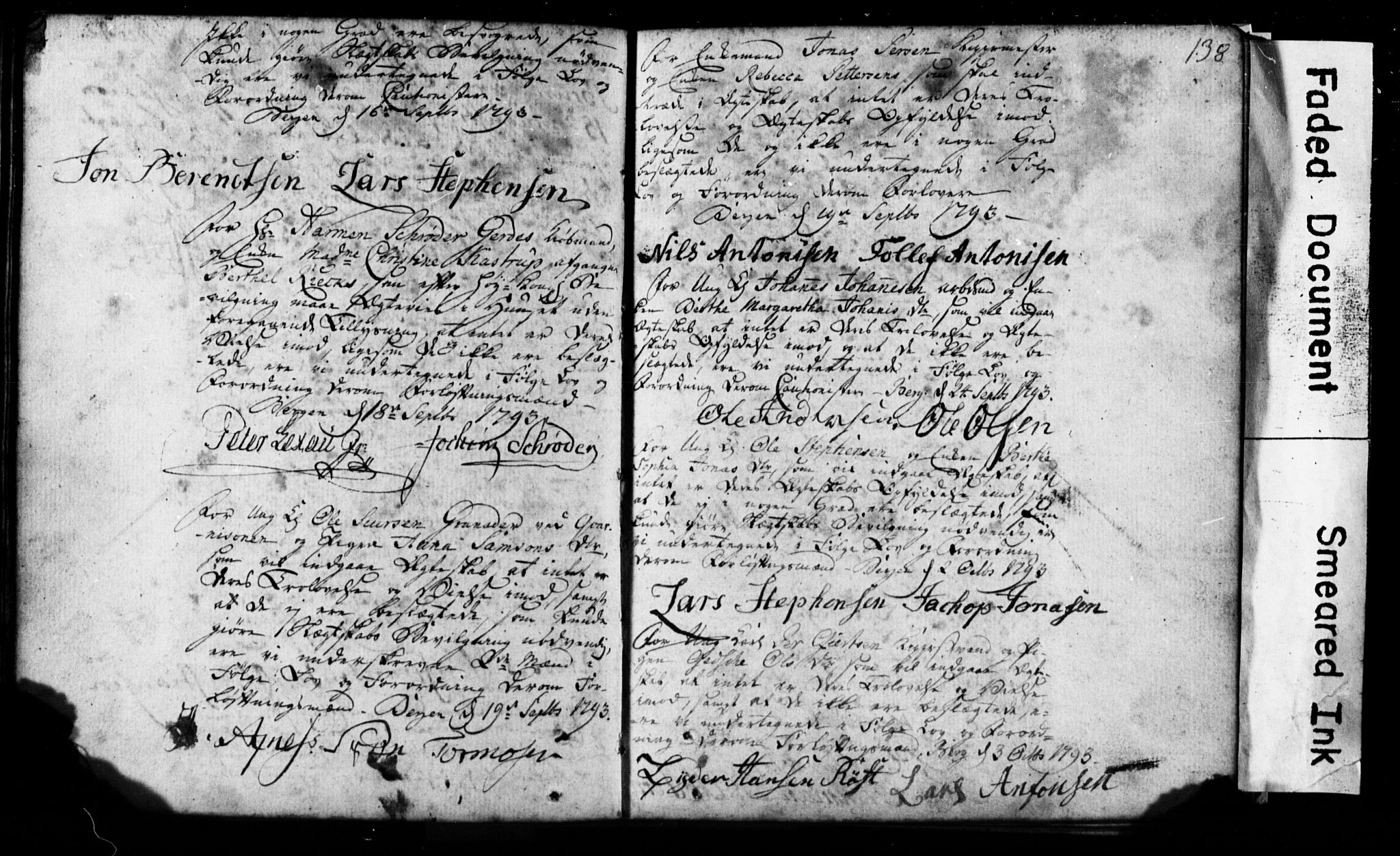 Korskirken sokneprestembete, AV/SAB-A-76101: Best man's statements no. II.5.1, 1776-1816, p. 138