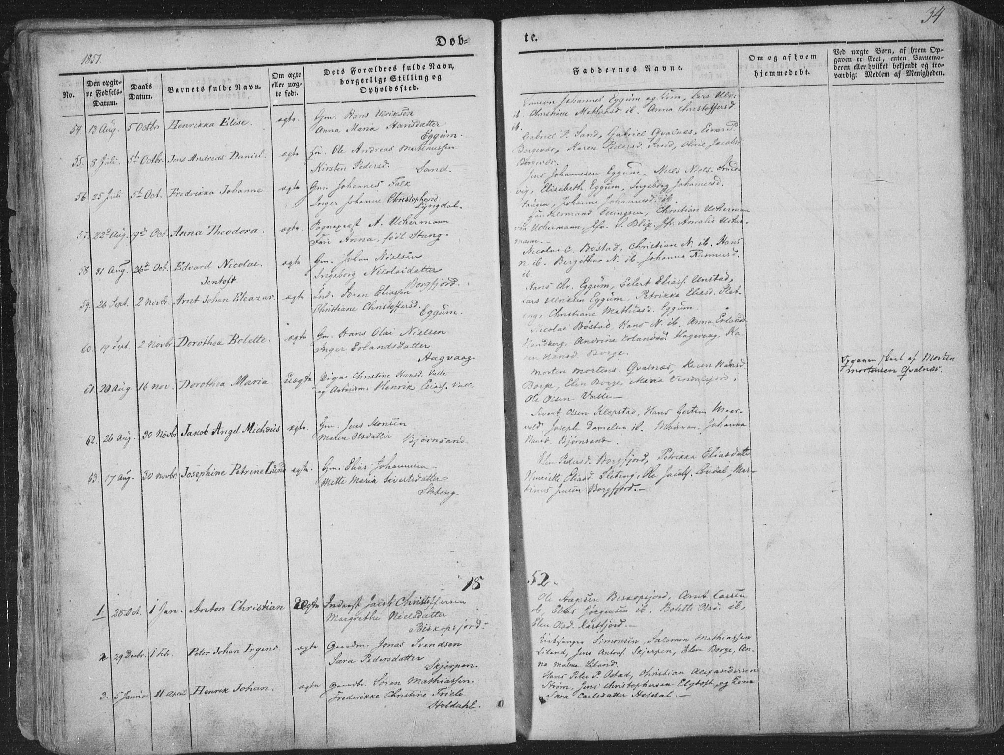 Ministerialprotokoller, klokkerbøker og fødselsregistre - Nordland, AV/SAT-A-1459/880/L1131: Parish register (official) no. 880A05, 1844-1868, p. 34