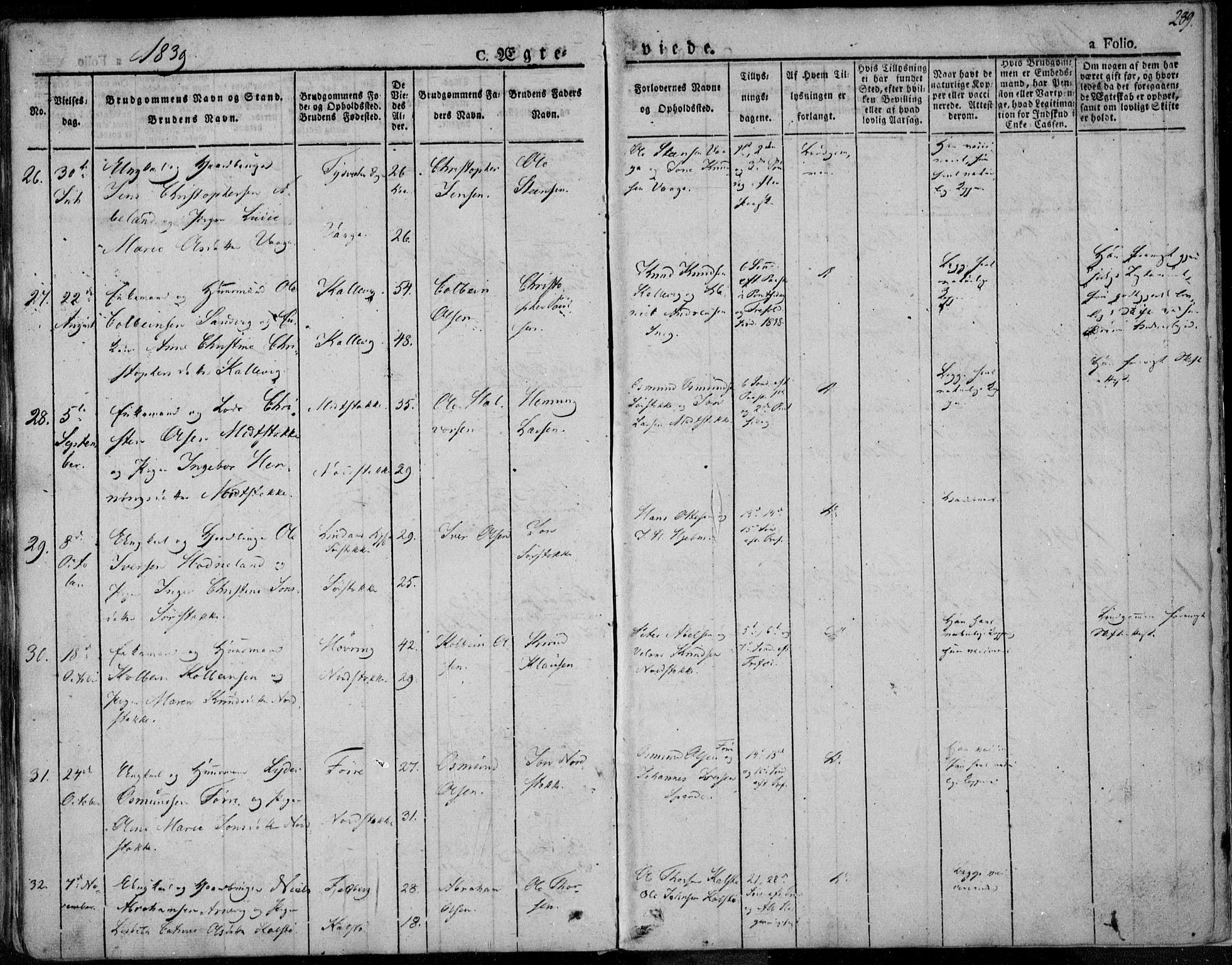Avaldsnes sokneprestkontor, SAST/A -101851/H/Ha/Haa/L0005: Parish register (official) no. A 5.1, 1825-1841, p. 289