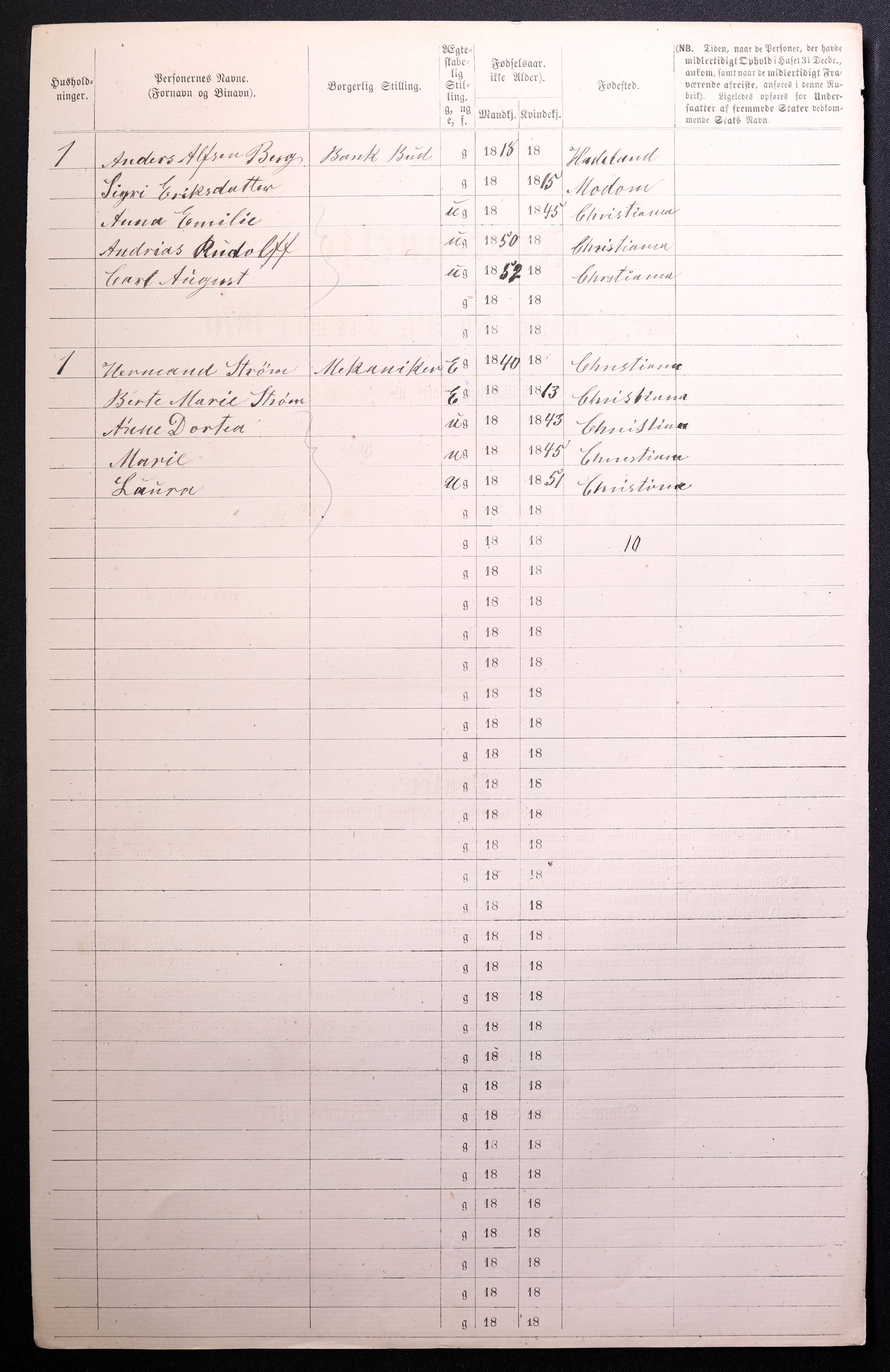 RA, 1870 census for 0301 Kristiania, 1870, p. 4266