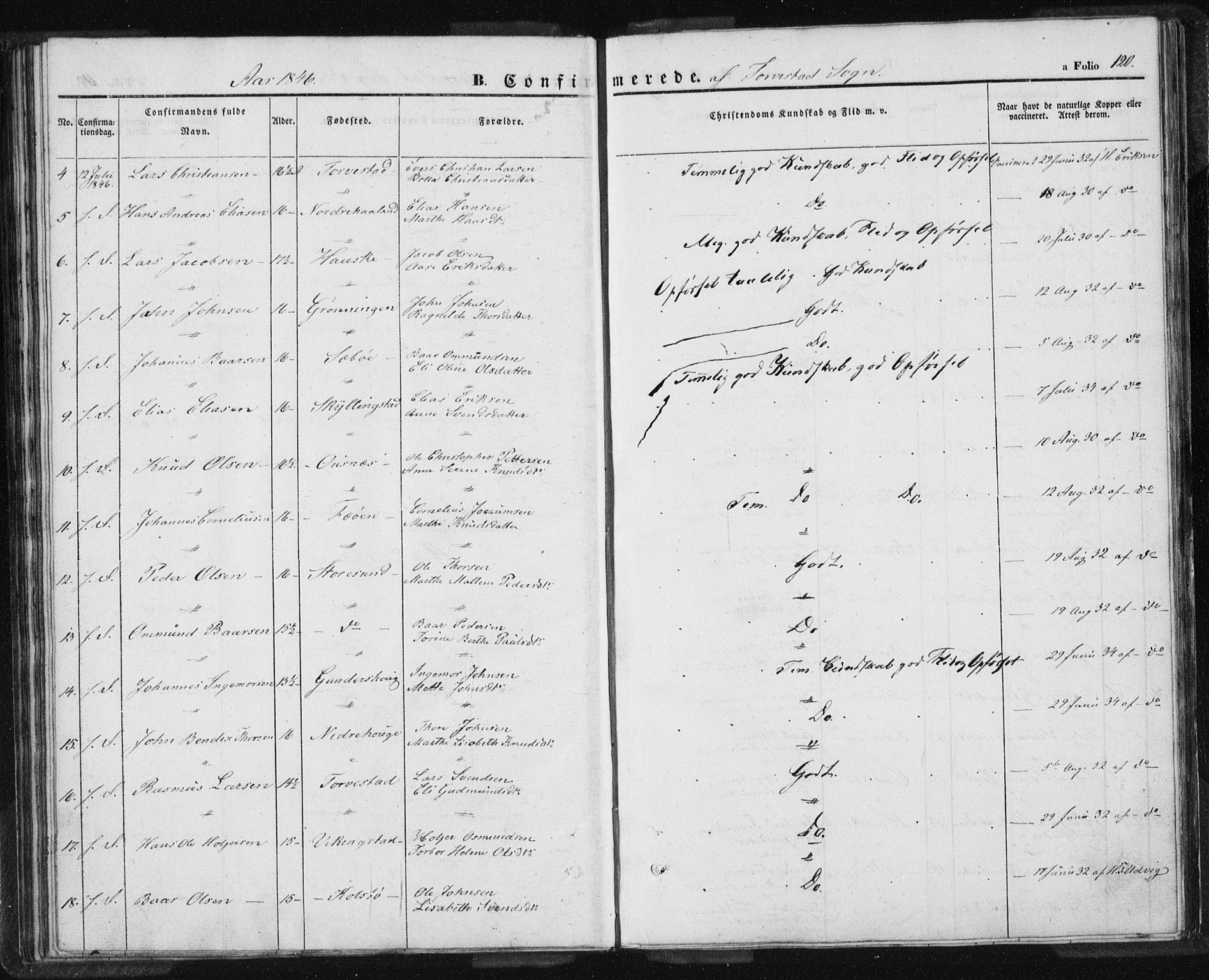 Torvastad sokneprestkontor, AV/SAST-A -101857/H/Ha/Haa/L0005: Parish register (official) no. A 5, 1836-1847, p. 120