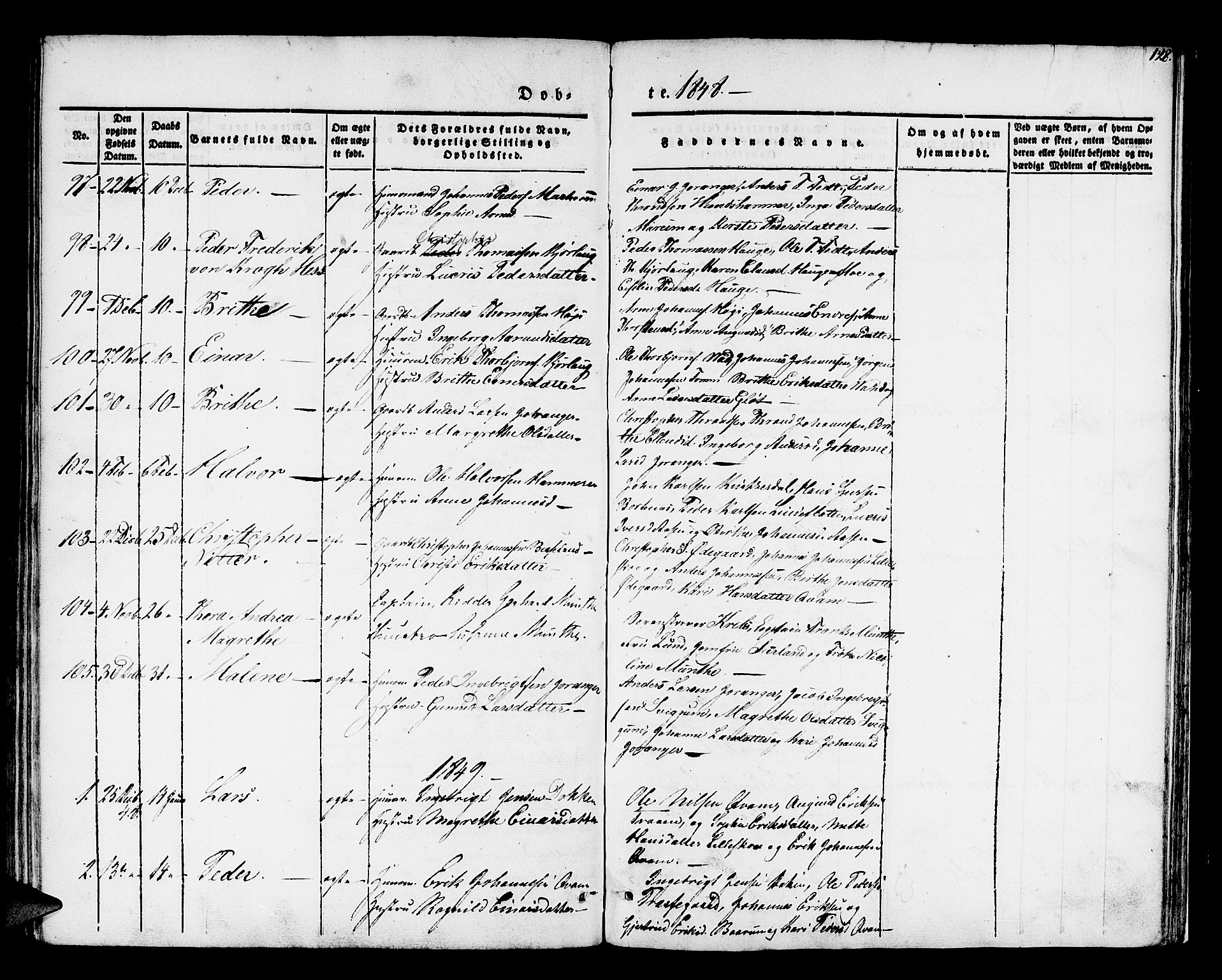 Hafslo sokneprestembete, SAB/A-80301/H/Haa/Haaa/L0005: Parish register (official) no. A 5, 1834-1852, p. 128