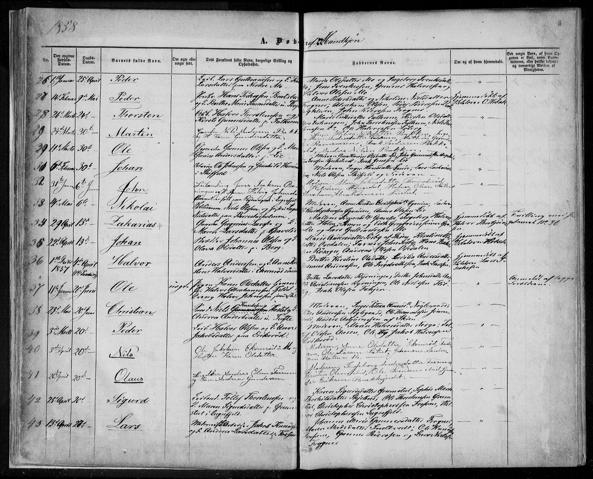 Gjerpen kirkebøker, AV/SAKO-A-265/F/Fa/L0008a: Parish register (official) no. I 8A, 1857-1871, p. 8