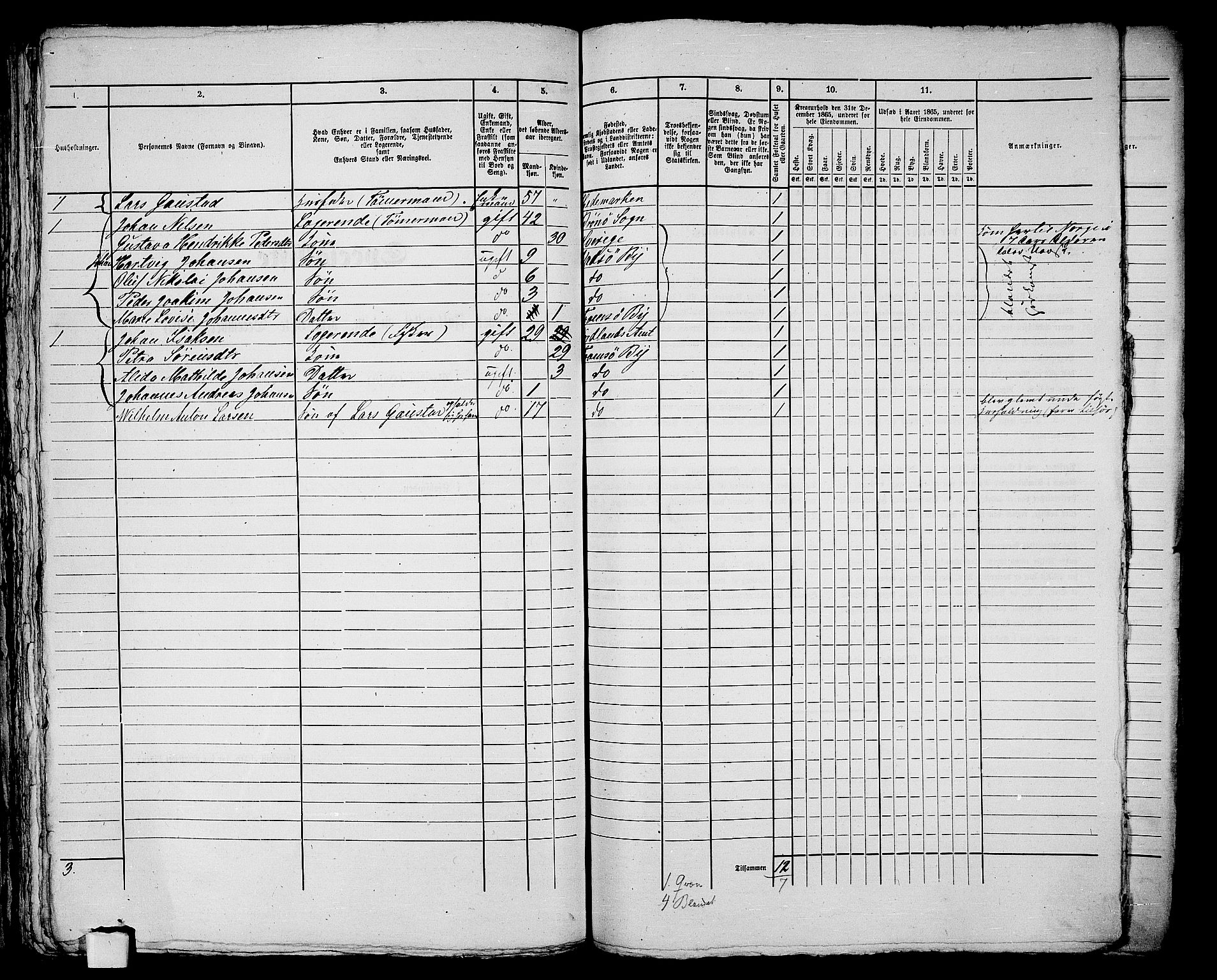 RA, 1865 census for Tromsø, 1865, p. 726