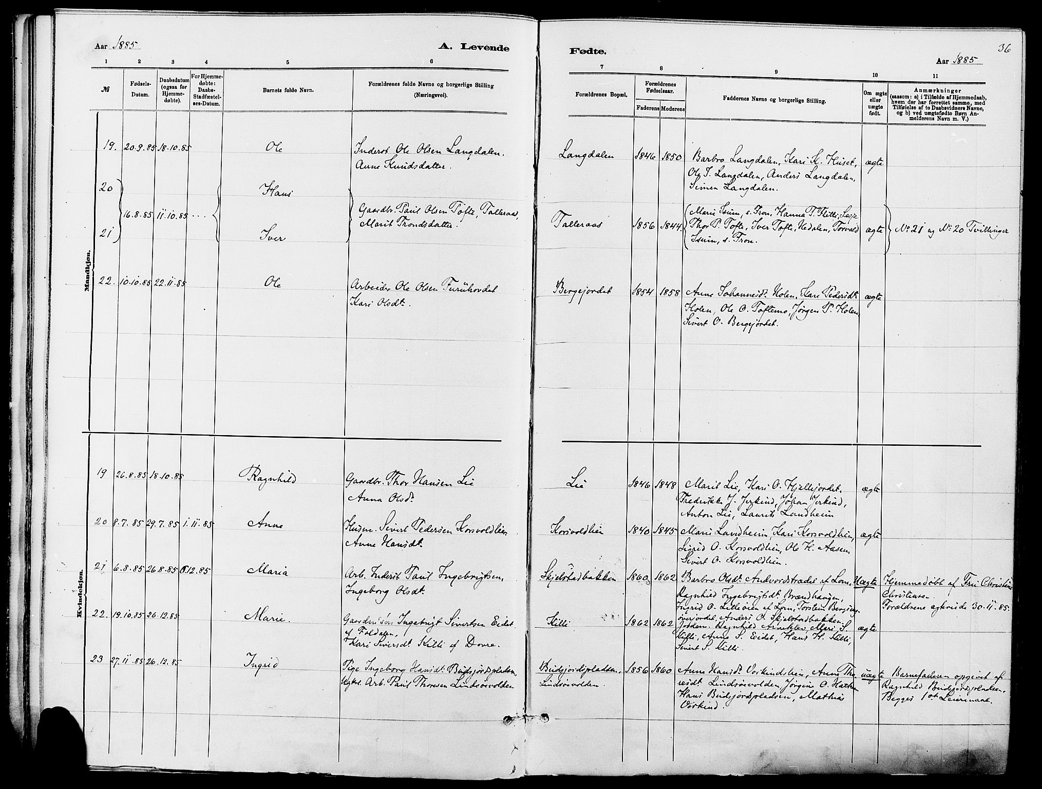 Dovre prestekontor, AV/SAH-PREST-066/H/Ha/Haa/L0002: Parish register (official) no. 2, 1879-1890, p. 36