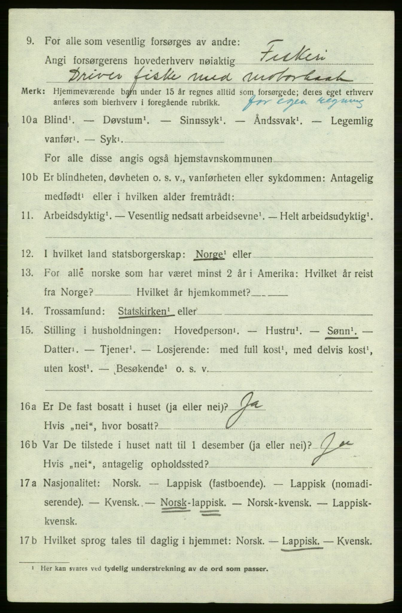 SATØ, 1920 census for , 1920, p. 2015