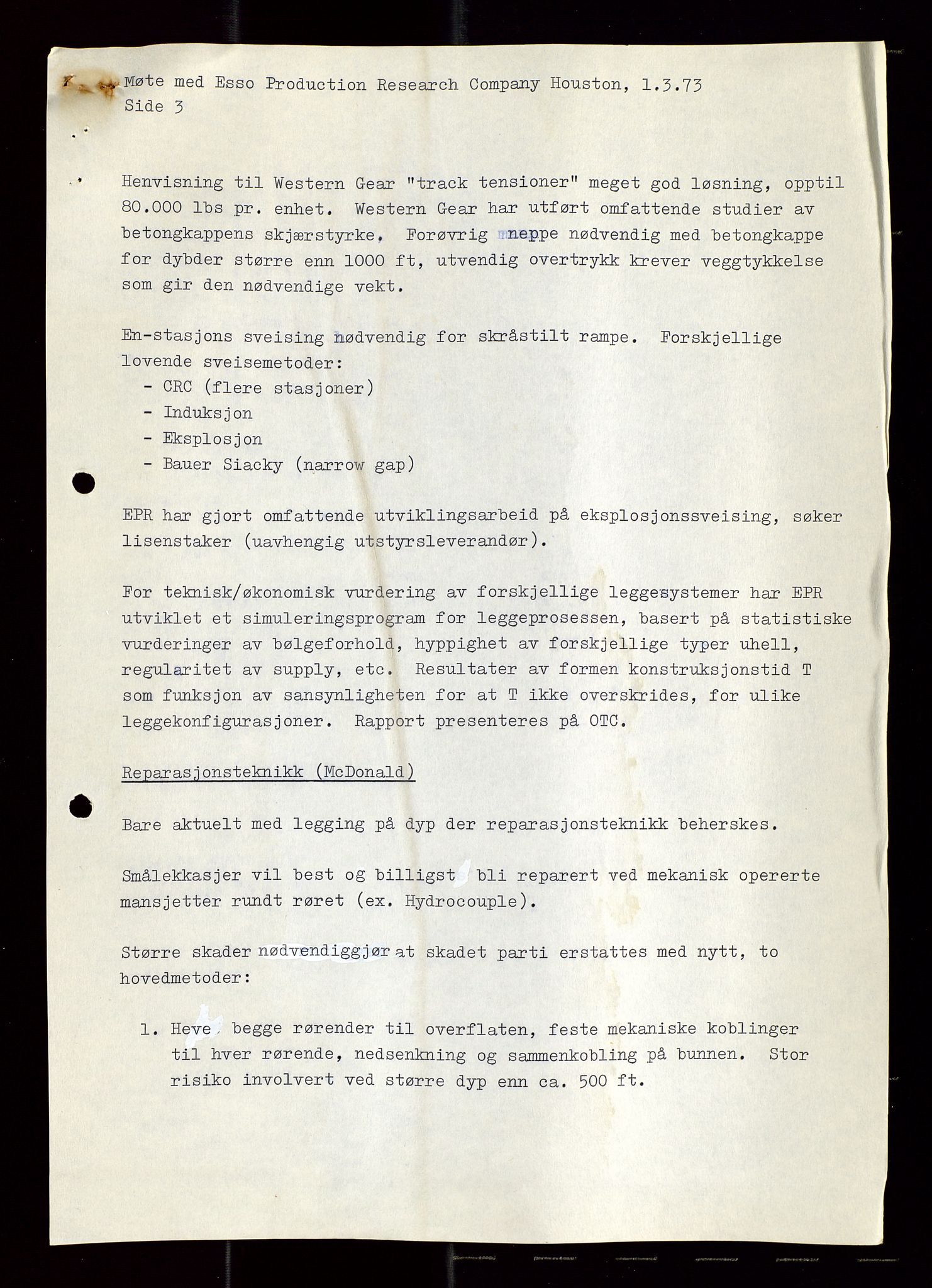 Industridepartementet, Oljekontoret, SAST/A-101348/Di/L0003: DWP, møtereferater, 1972-1974, p. 345