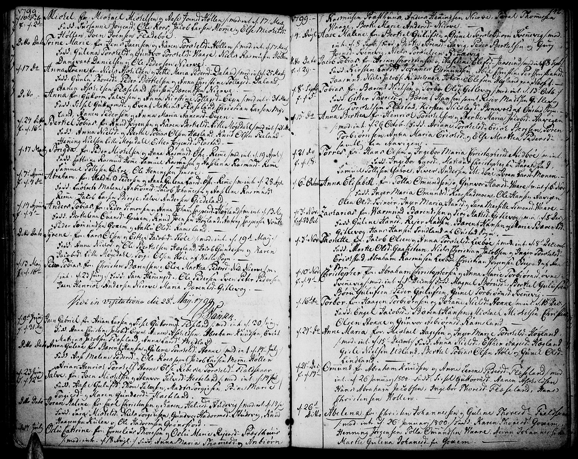 Sør-Audnedal sokneprestkontor, AV/SAK-1111-0039/F/Fa/Fab/L0002: Parish register (official) no. A 2 /2, 1770-1804, p. 142