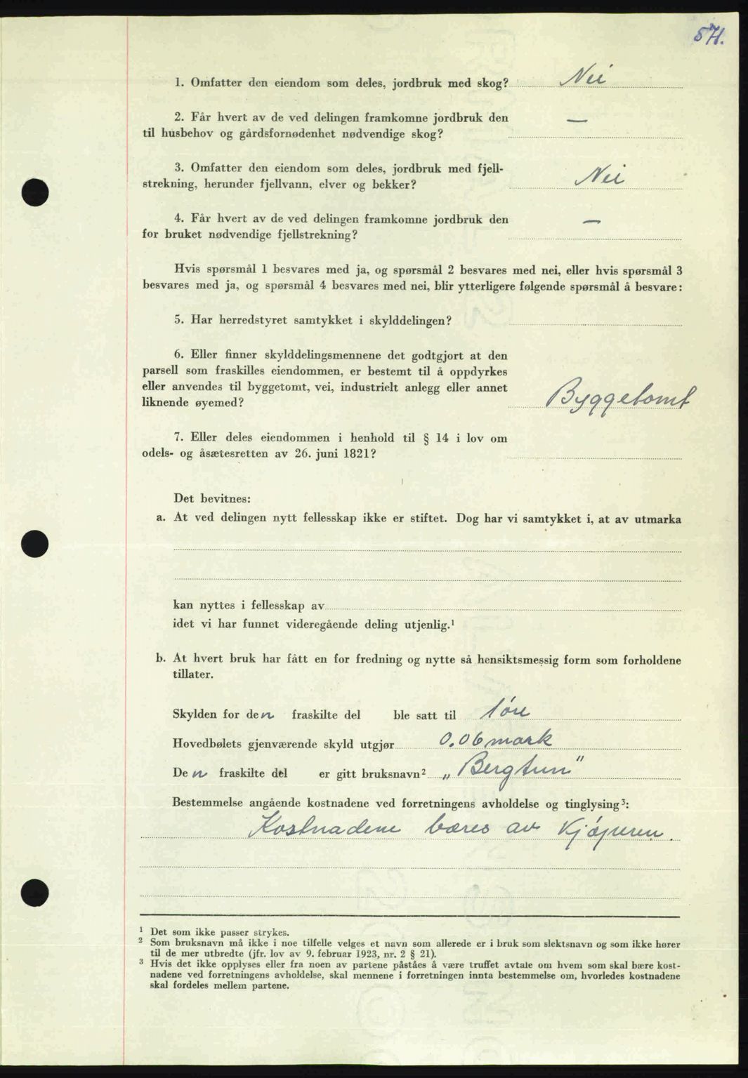 Nordmøre sorenskriveri, AV/SAT-A-4132/1/2/2Ca: Mortgage book no. A106, 1947-1947, Diary no: : 2478/1947