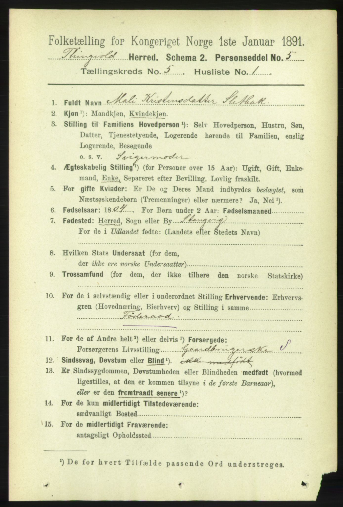 RA, 1891 census for 1560 Tingvoll, 1891, p. 2055