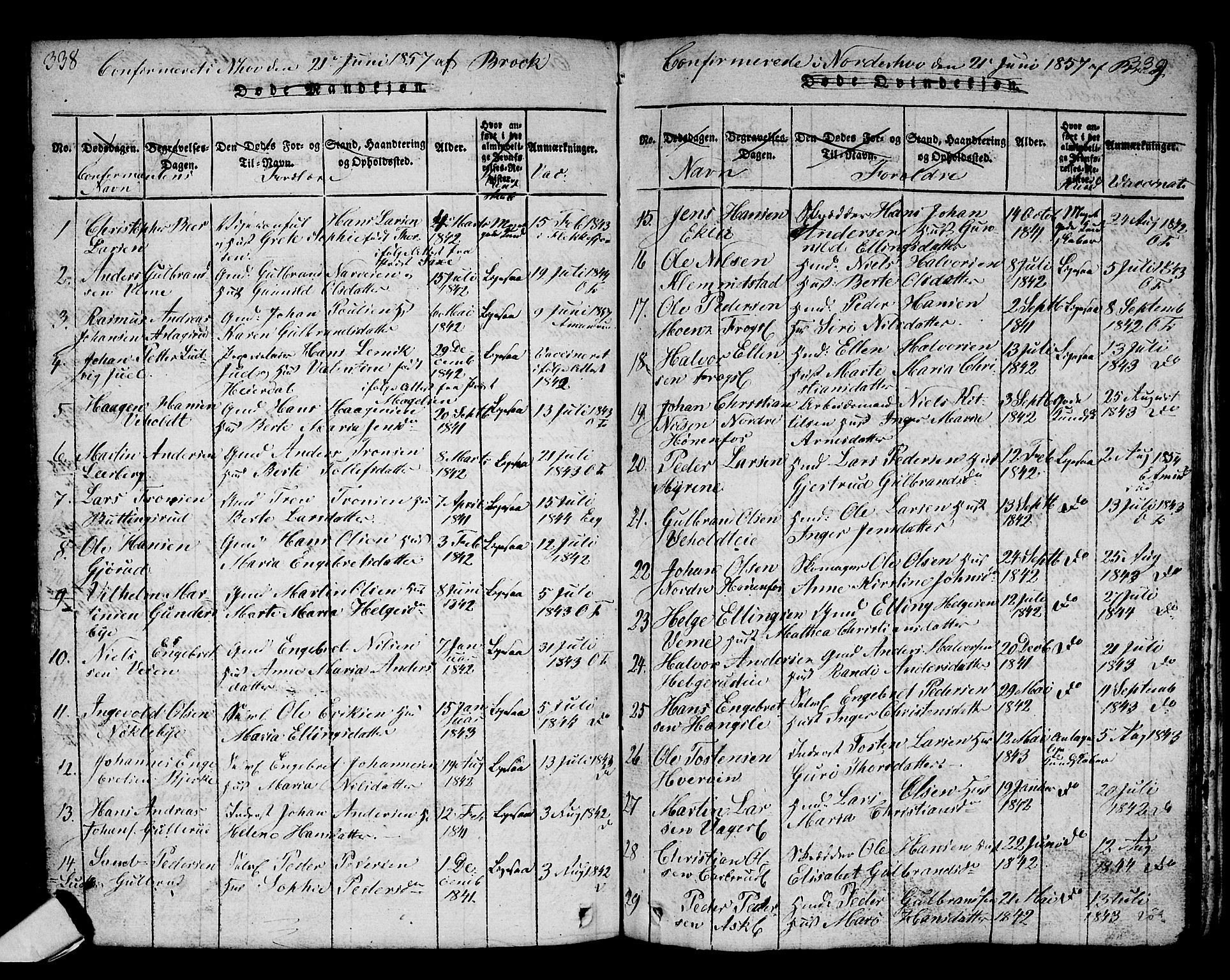 Norderhov kirkebøker, AV/SAKO-A-237/G/Ga/L0002: Parish register (copy) no. I 2, 1814-1867, p. 338-339