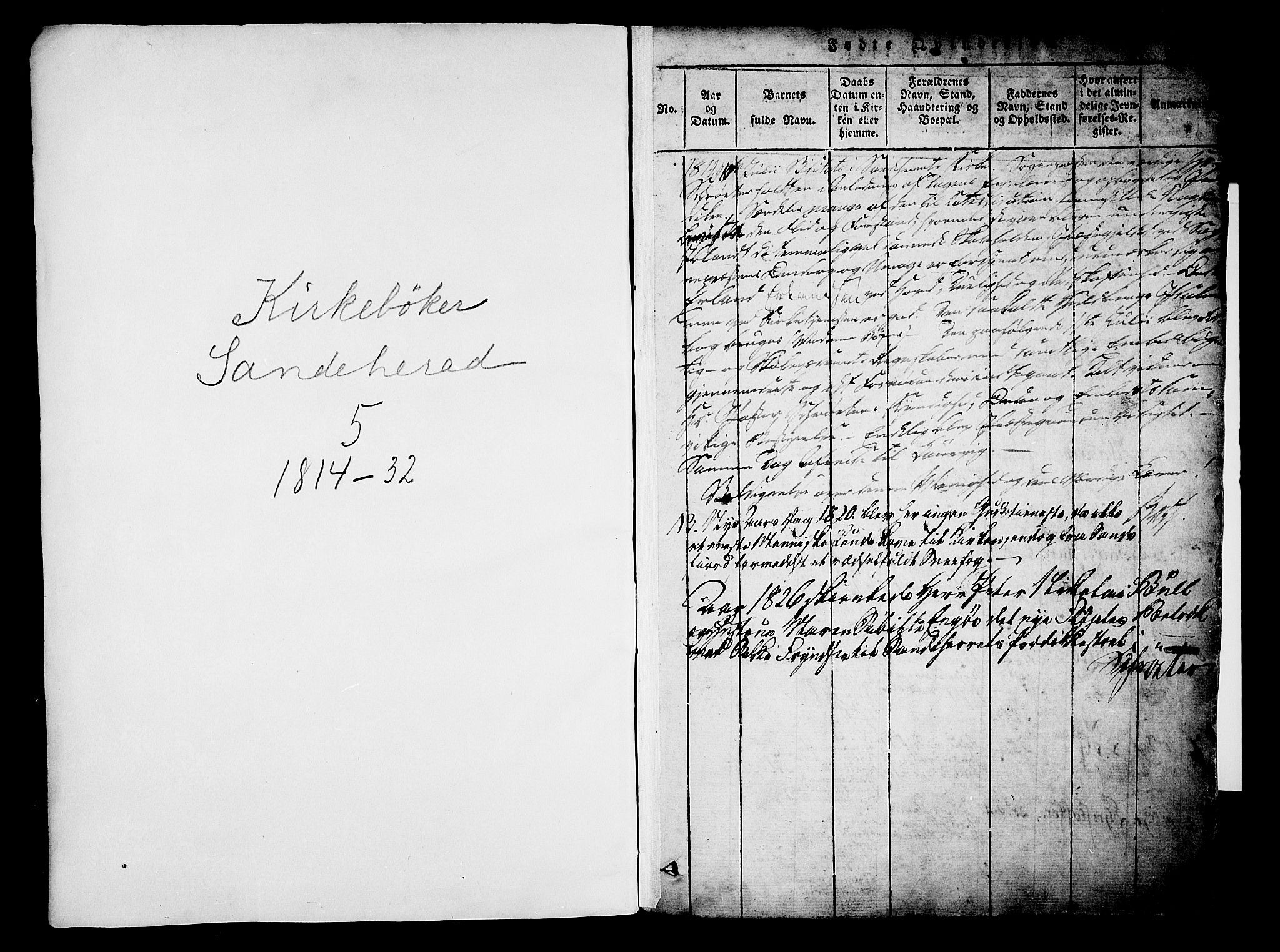 Sandar kirkebøker, SAKO/A-243/F/Fa/L0004: Parish register (official) no. 4, 1814-1832