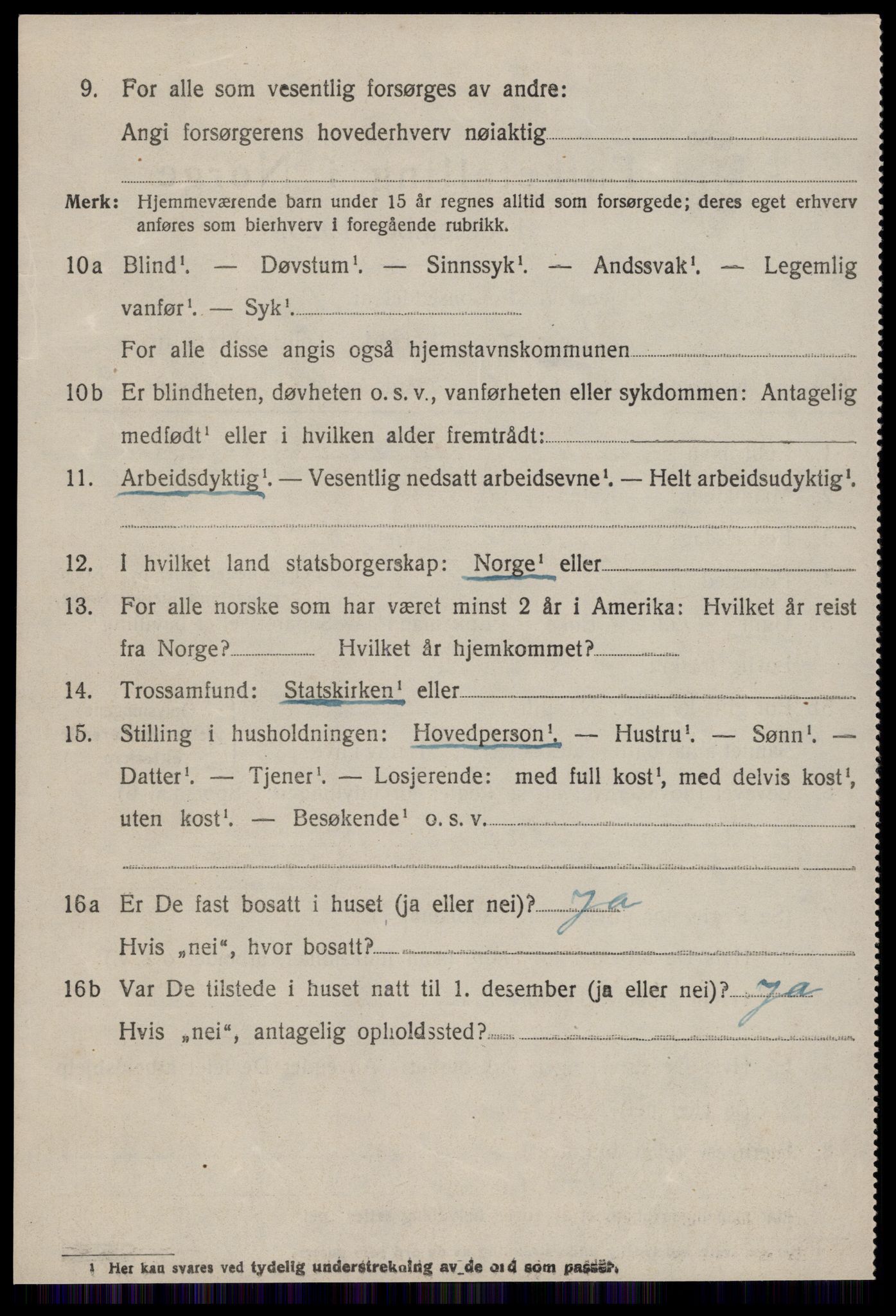 SAT, 1920 census for Hareid, 1920, p. 4594