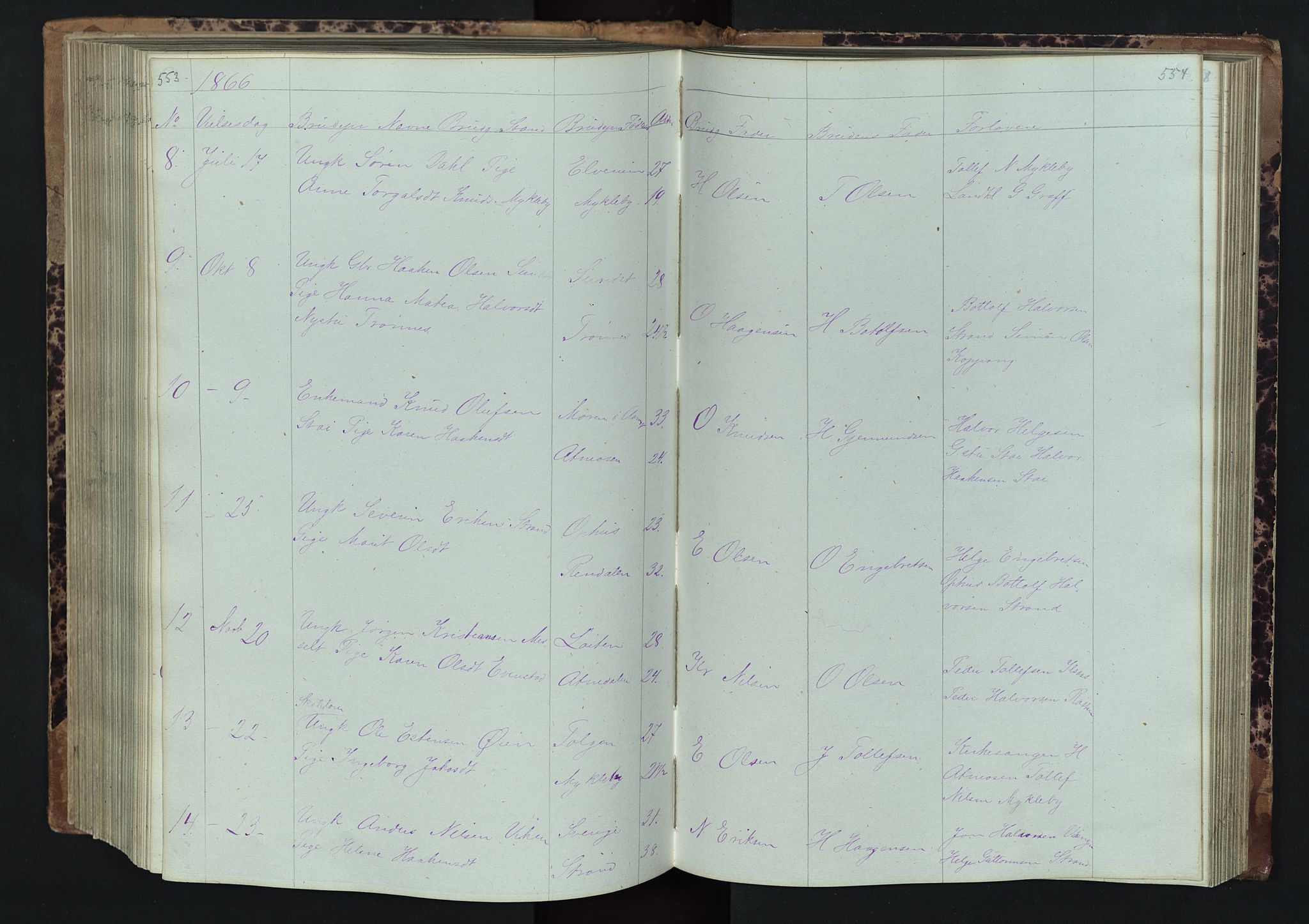 Stor-Elvdal prestekontor, SAH/PREST-052/H/Ha/Hab/L0001: Parish register (copy) no. 1 /1, 1860-1894, p. 553-554