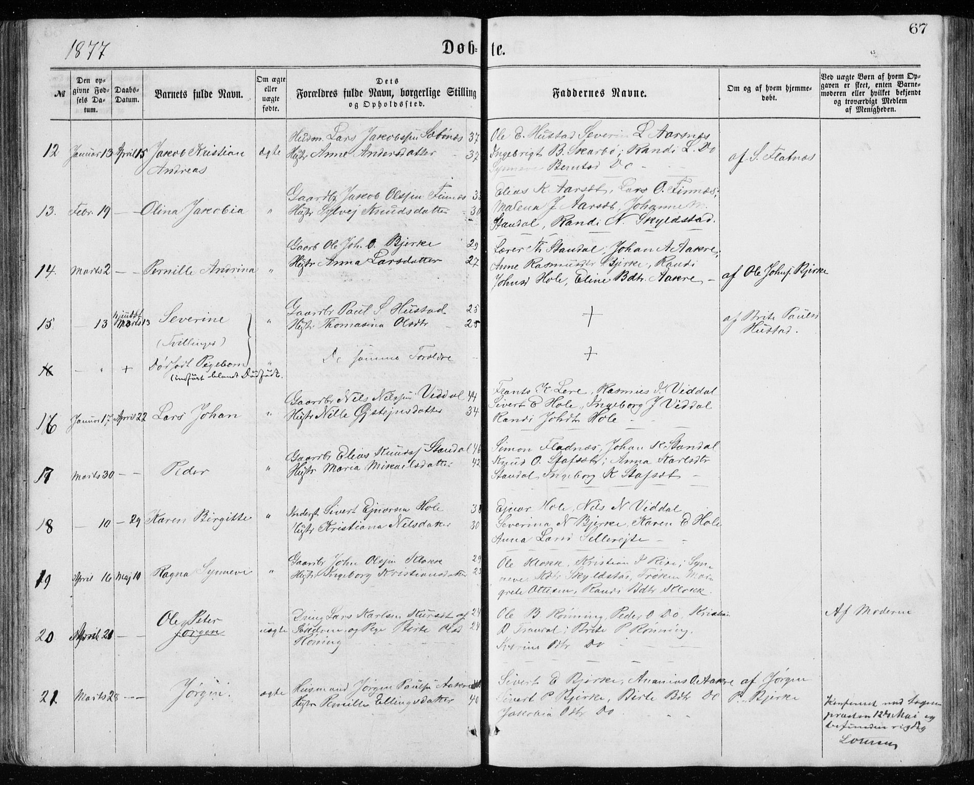 Ministerialprotokoller, klokkerbøker og fødselsregistre - Møre og Romsdal, AV/SAT-A-1454/515/L0214: Parish register (copy) no. 515C01, 1865-1883, p. 67