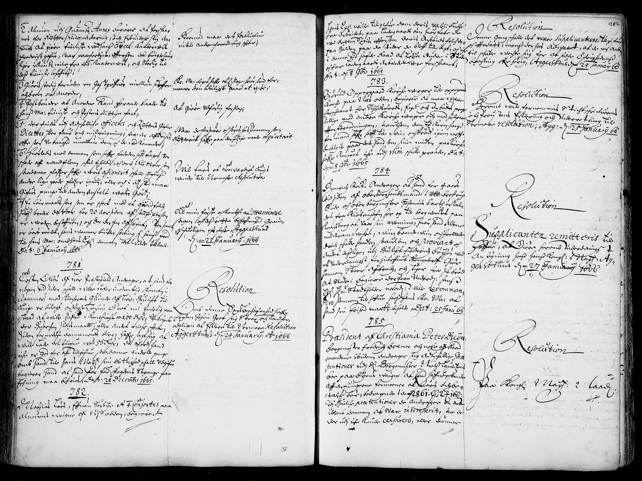 Stattholderembetet 1572-1771, AV/RA-EA-2870/Ad/L0001: Supplikasjons- og resolusjonsprotokoll, 1662-1669, p. 281b-282a