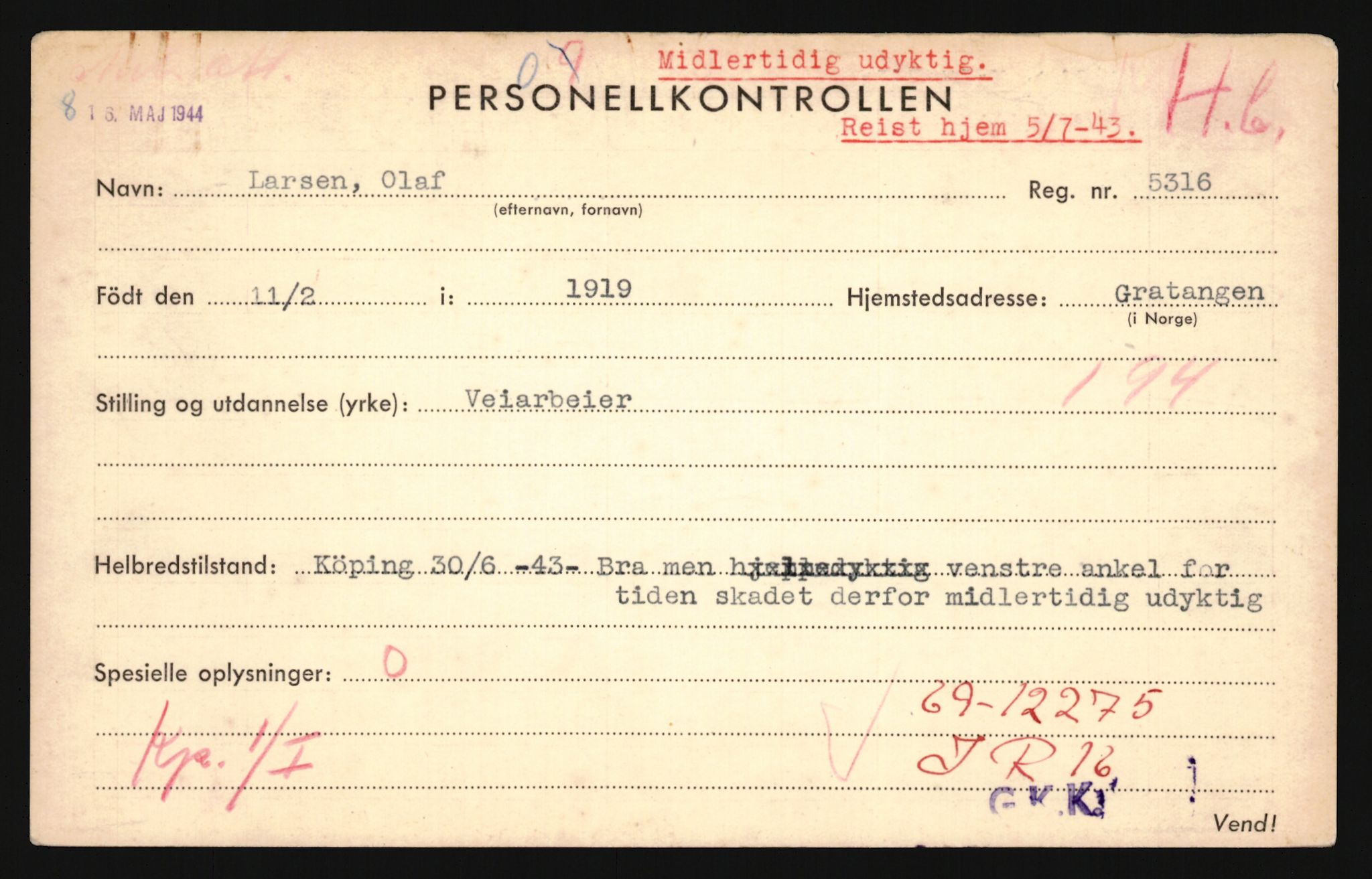 Forsvaret, Troms infanteriregiment nr. 16, AV/RA-RAFA-3146/P/Pa/L0024/0001: Rulleblad / Rulleblad for regimentets menige mannskaper, årsklasse 1940, 1940, p. 106