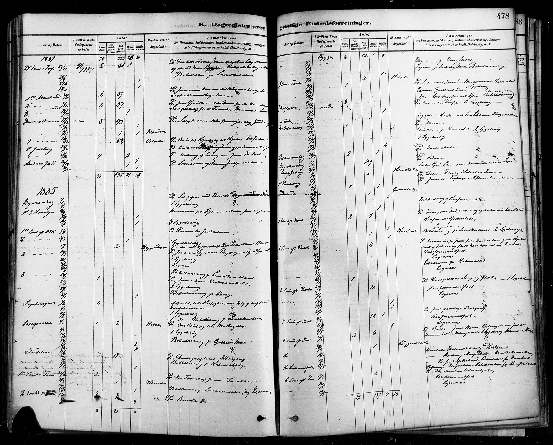 Rygge prestekontor Kirkebøker, AV/SAO-A-10084b/F/Fa/L0007: Parish register (official) no. 7, 1878-1904, p. 478