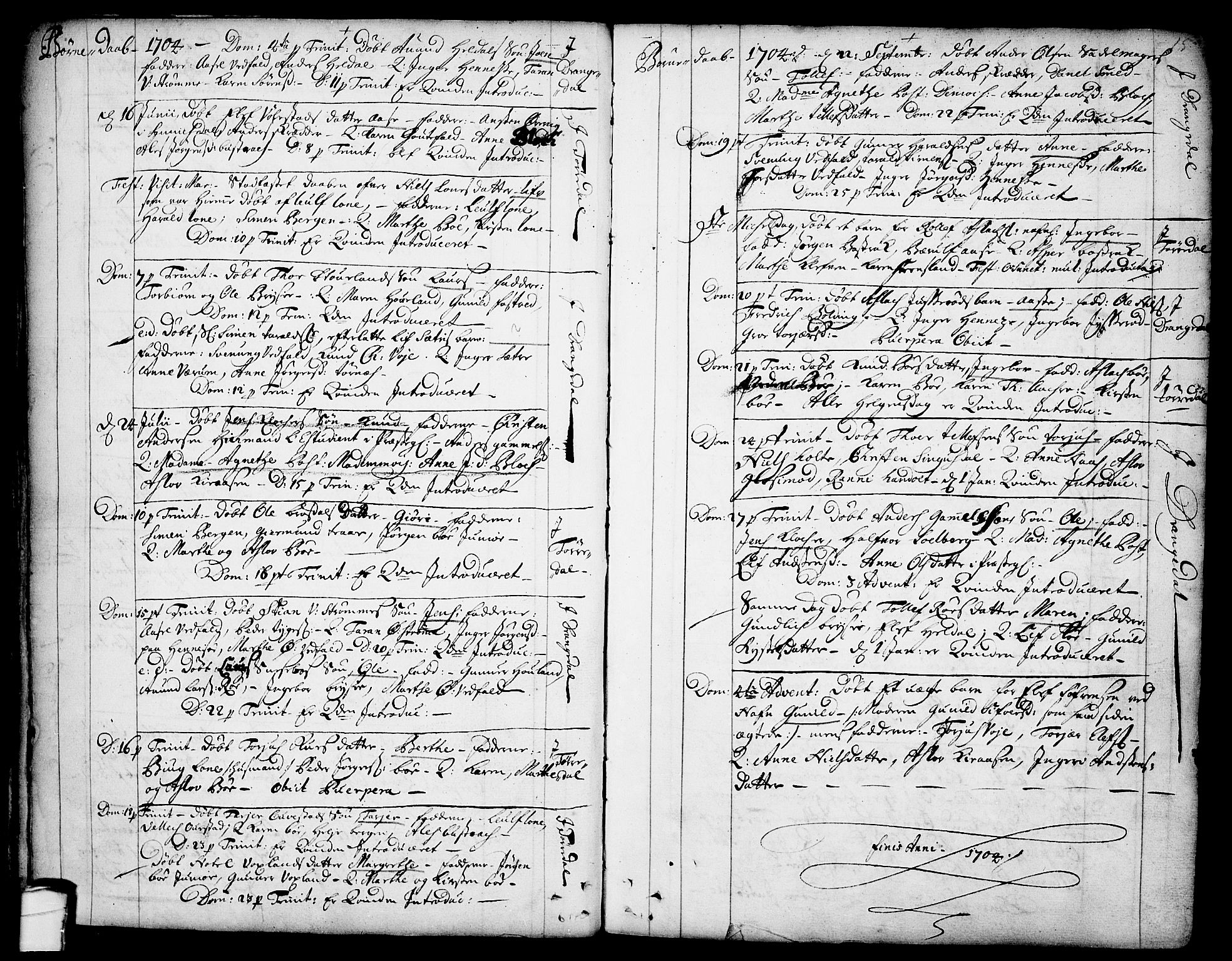 Drangedal kirkebøker, SAKO/A-258/F/Fa/L0001: Parish register (official) no. 1, 1697-1767, p. 15