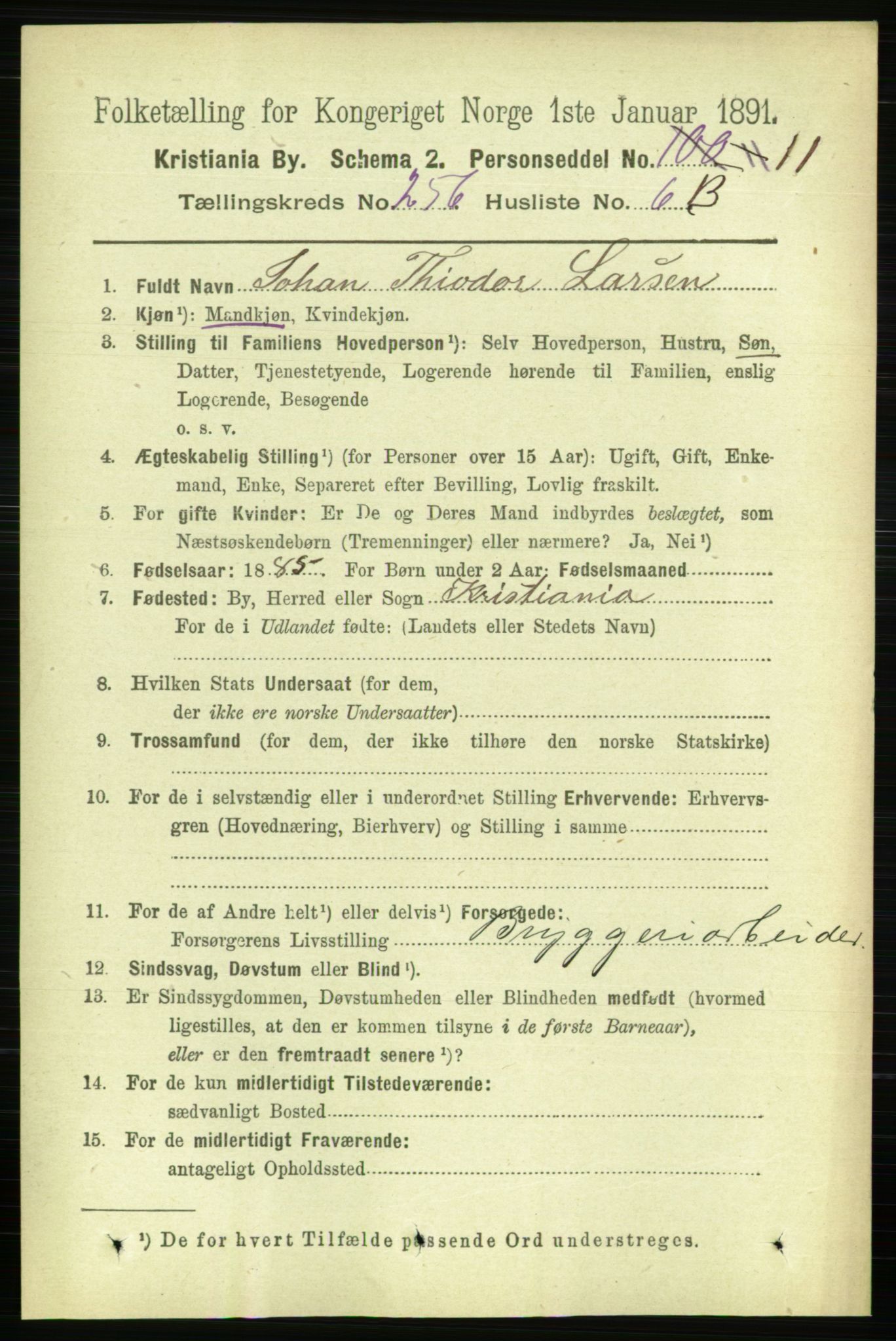 RA, 1891 census for 0301 Kristiania, 1891, p. 156059