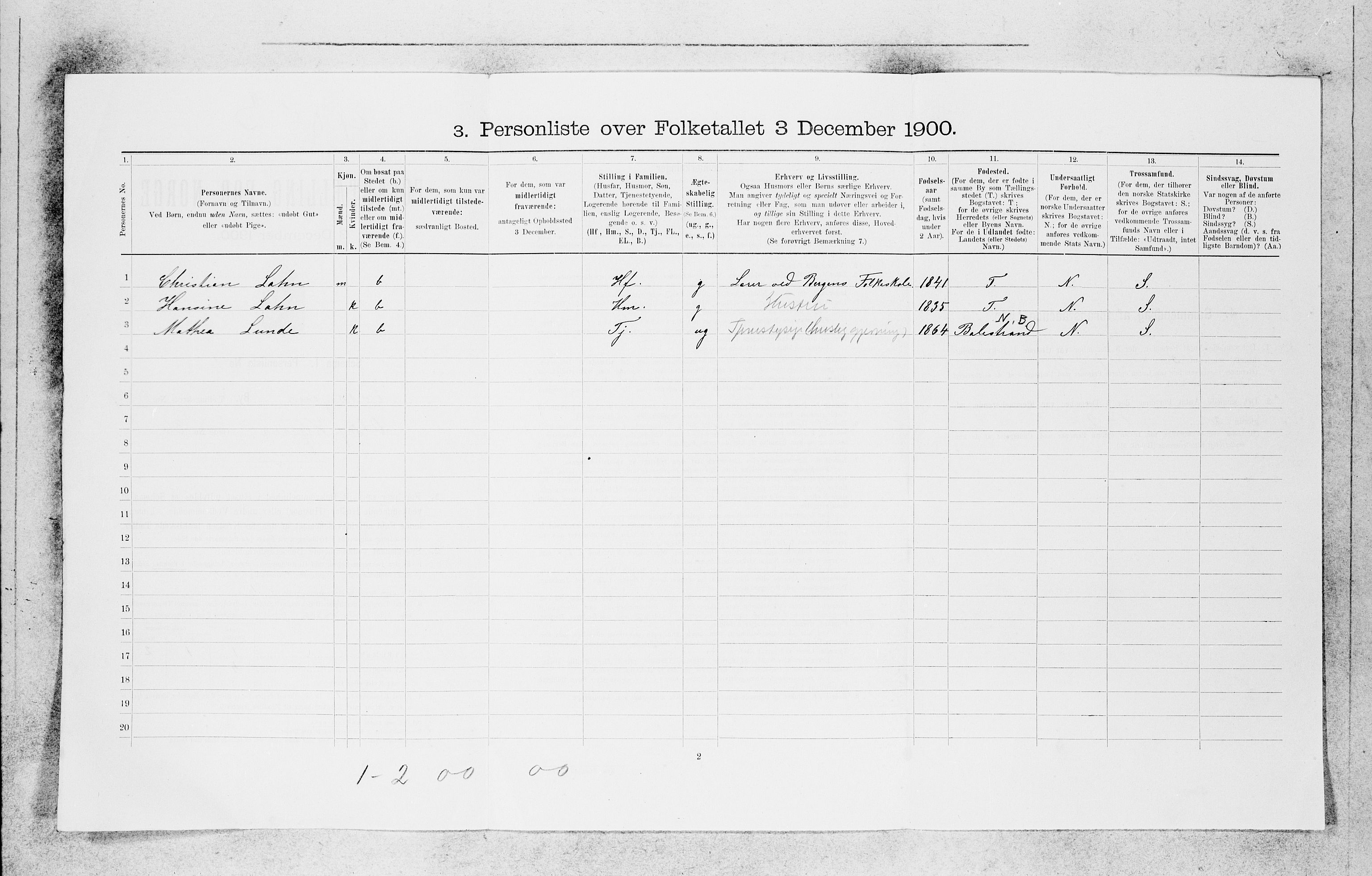 SAB, 1900 census for Bergen, 1900, p. 21797