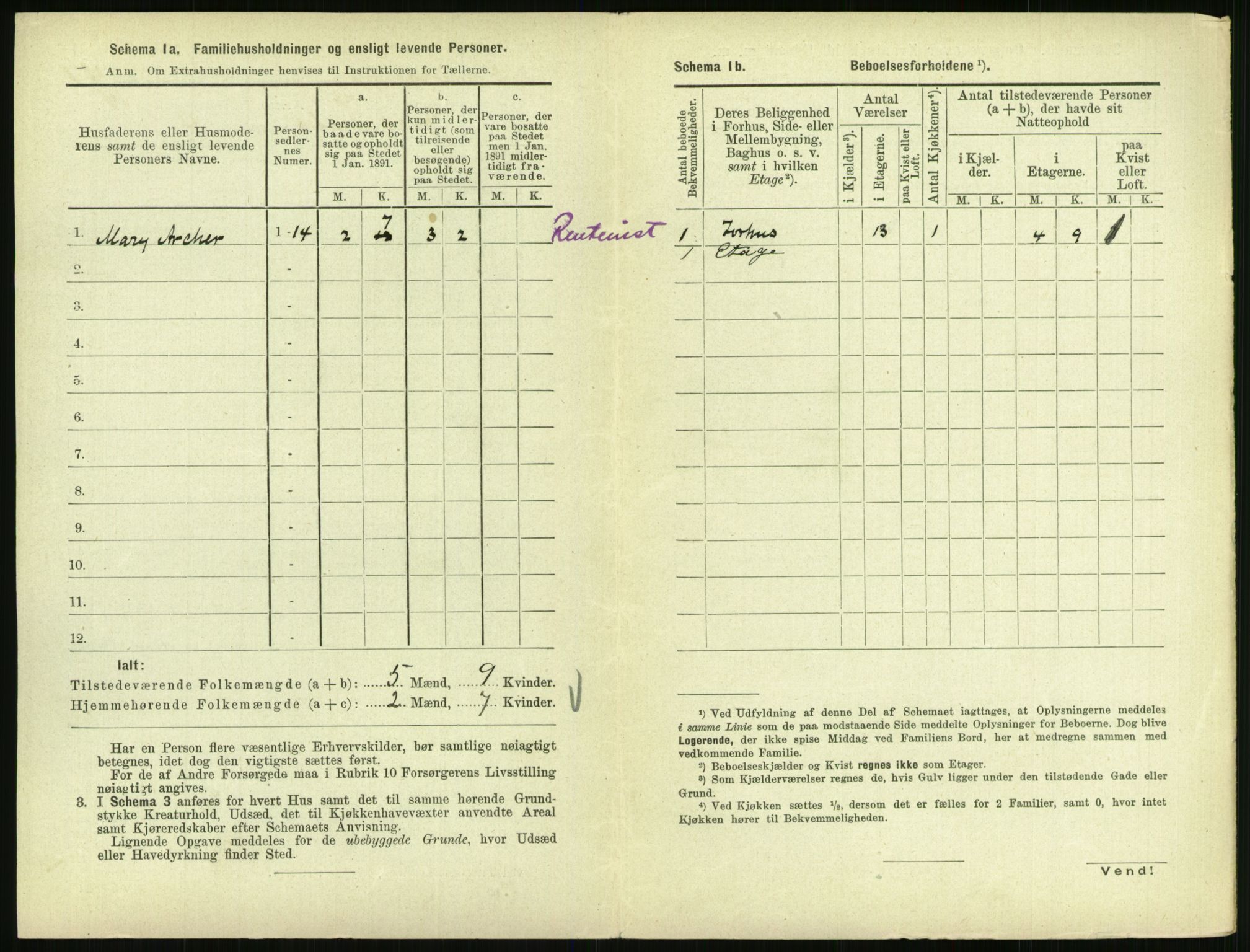 RA, 1891 census for 0707 Larvik, 1891, p. 1694